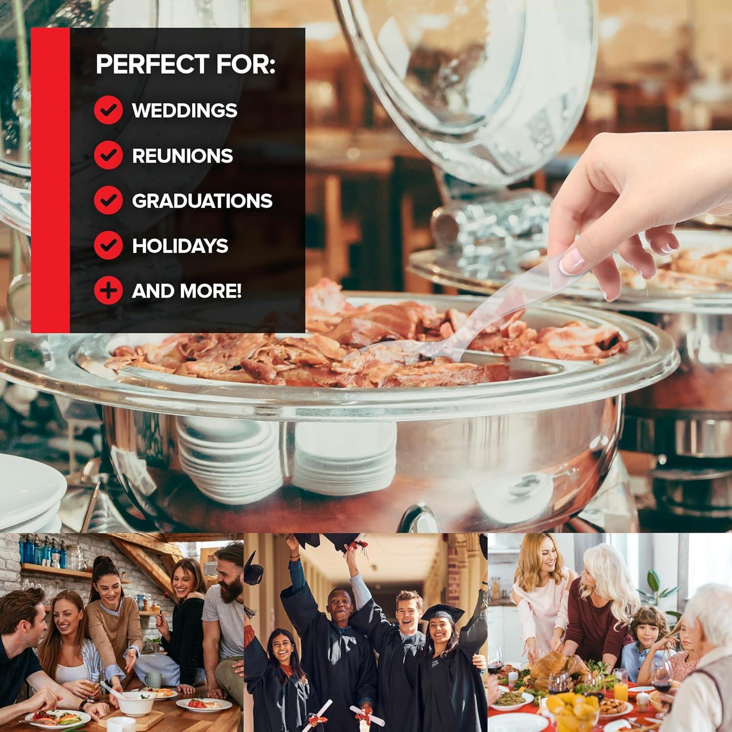 image12 Count Clear Plastic Utensils for Catering Weddings Holidays Buffet and Party Use Stock Your Home12