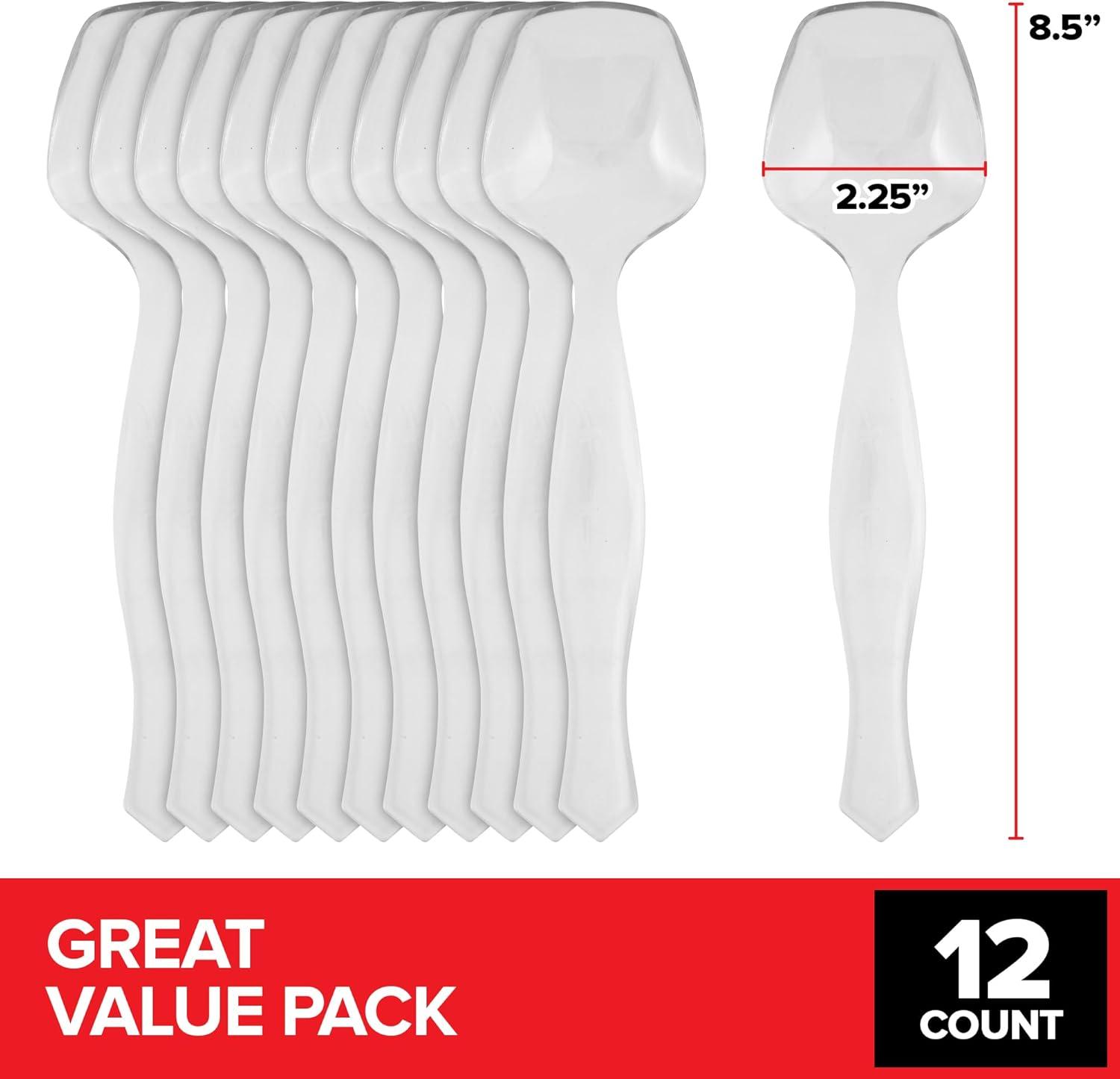 image12 Count Clear Plastic Utensils for Catering Weddings Holidays Buffet and Party Use Stock Your Home12