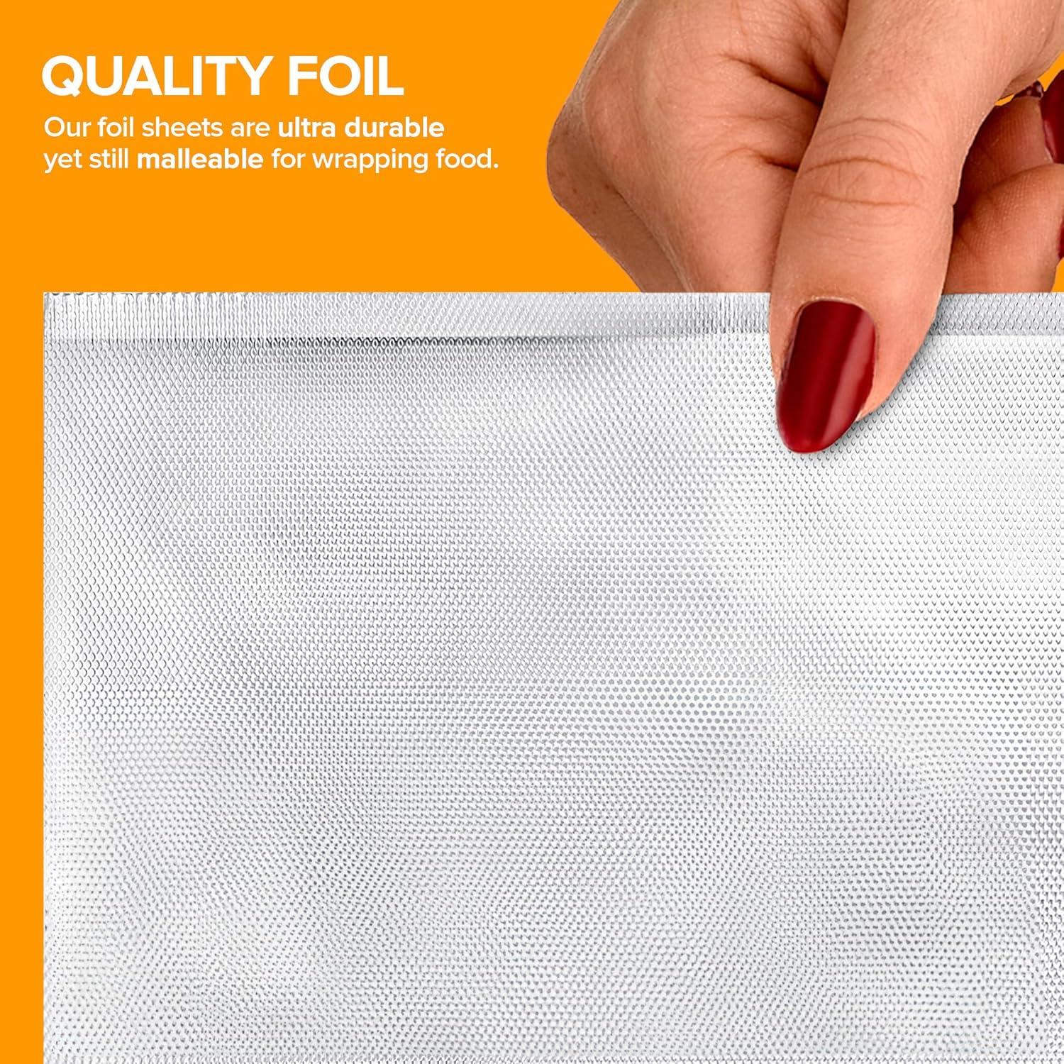 image12 Ultra Heavy Duty Pop Up Deli Aluminum Foil 500 PreCut Sheets Ideal for Restaurant Food Burrito Hot Dog or Sandwich9 Inch
