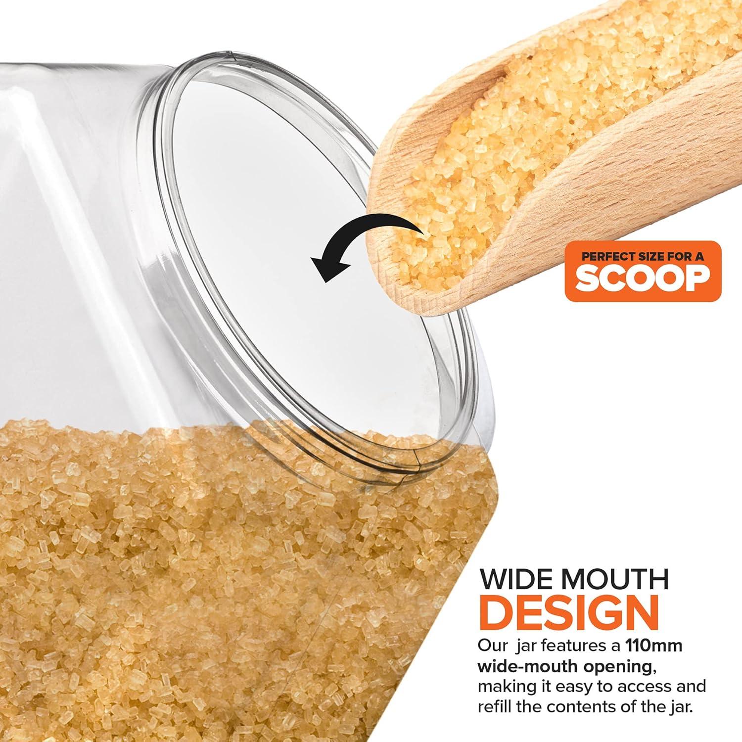 image129 Oz Hexagon Cookie Jars with Lids 2 Pack Wide Mouth Plastic Jars with Lid Reusable amp Recyclable Shatterproof Jars Clear Plastic Jars for Cookies Candy Laundry Detergent Pods Stock Your129 Oz