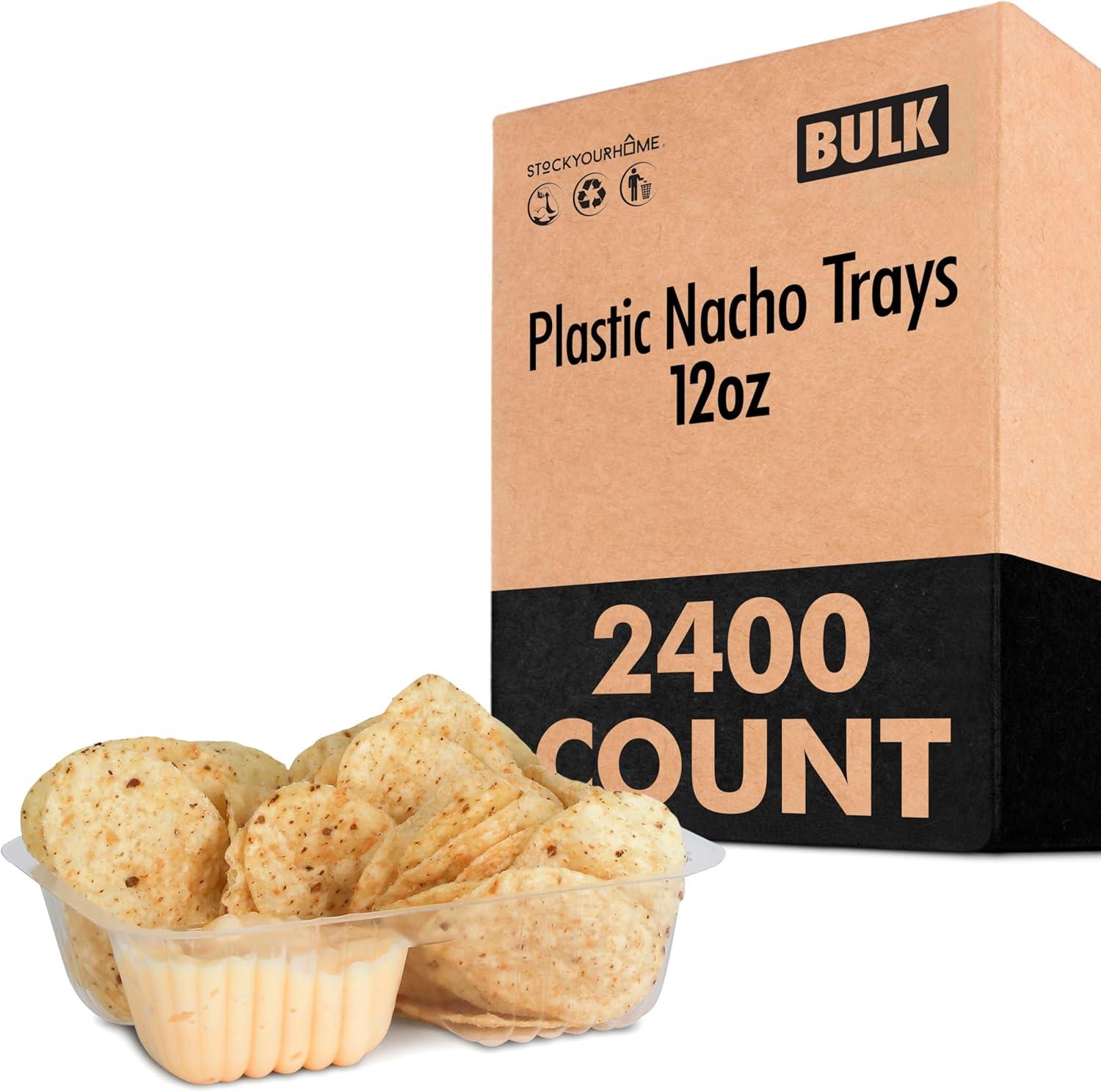 image12oz Plastic Nacho Trays 100 Pack Small Disposable Tray for Nachos amp Cheese Dip Concession Stand Supplies Movie Night Snacks for Kids Carnival Party Decorations Food Boats Snack Containers12 oz