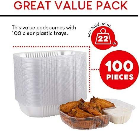 image12oz Plastic Nacho Trays 100 Pack Small Disposable Tray for Nachos amp Cheese Dip Concession Stand Supplies Movie Night Snacks for Kids Carnival Party Decorations Food Boats Snack Containers22 oz