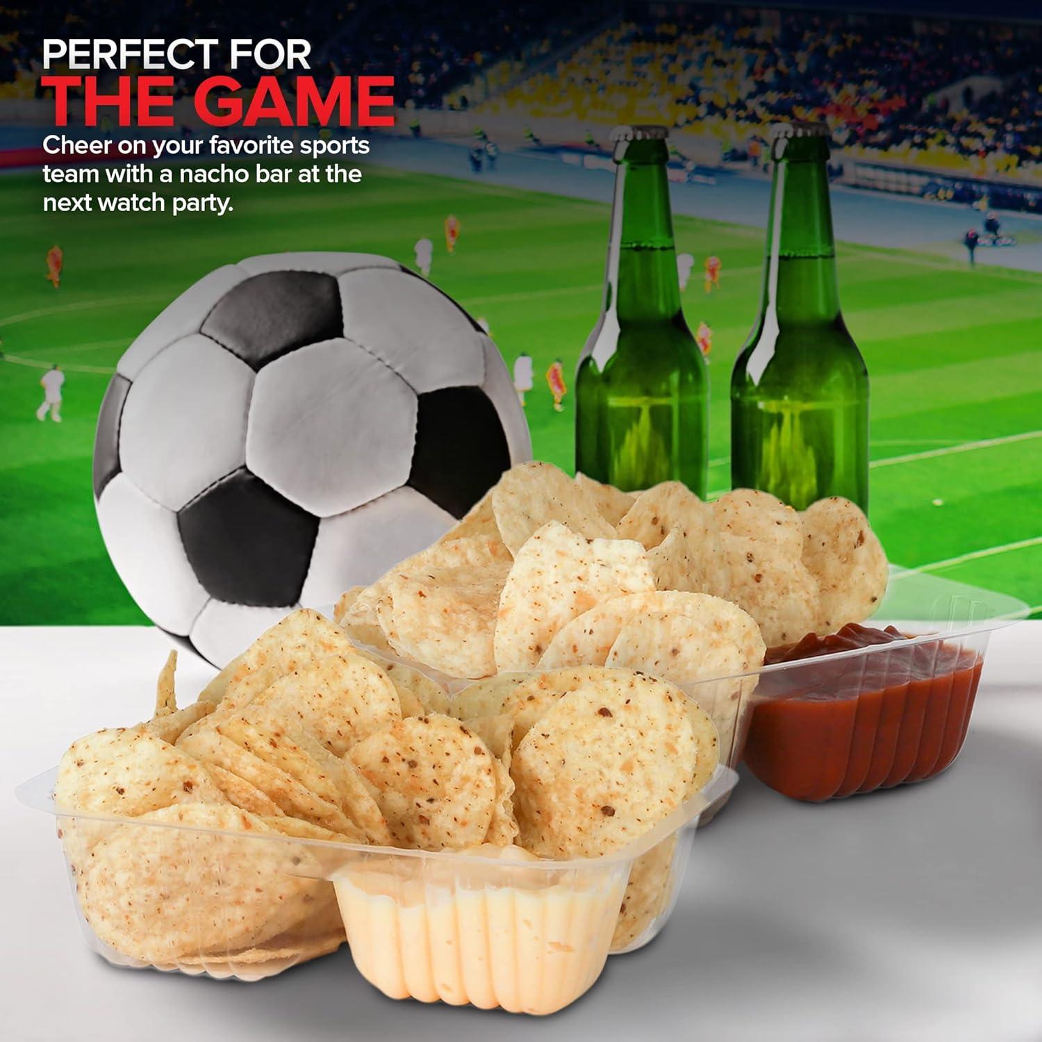 image12oz Plastic Nacho Trays 100 Pack Small Disposable Tray for Nachos amp Cheese Dip Concession Stand Supplies Movie Night Snacks for Kids Carnival Party Decorations Food Boats Snack Containers12 oz