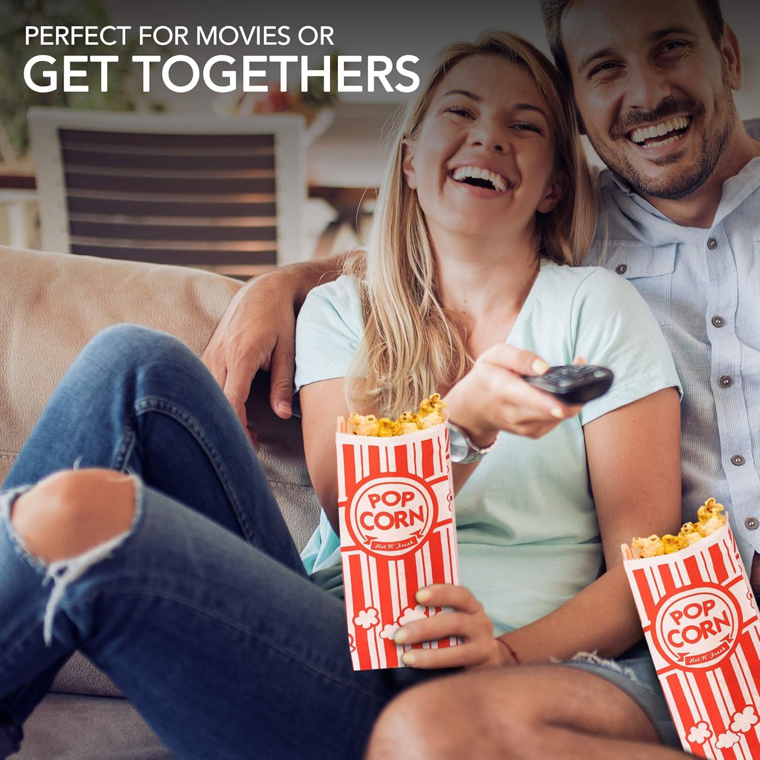 image2 oz Paper Popcorn Bags Bulk 100 Pack Large Red amp White PopCorn Bag Disposable for Carnival Themed Party Movie Night Halloween Popcorn Machine Accessories amp Supplies Individual ServingsRed White