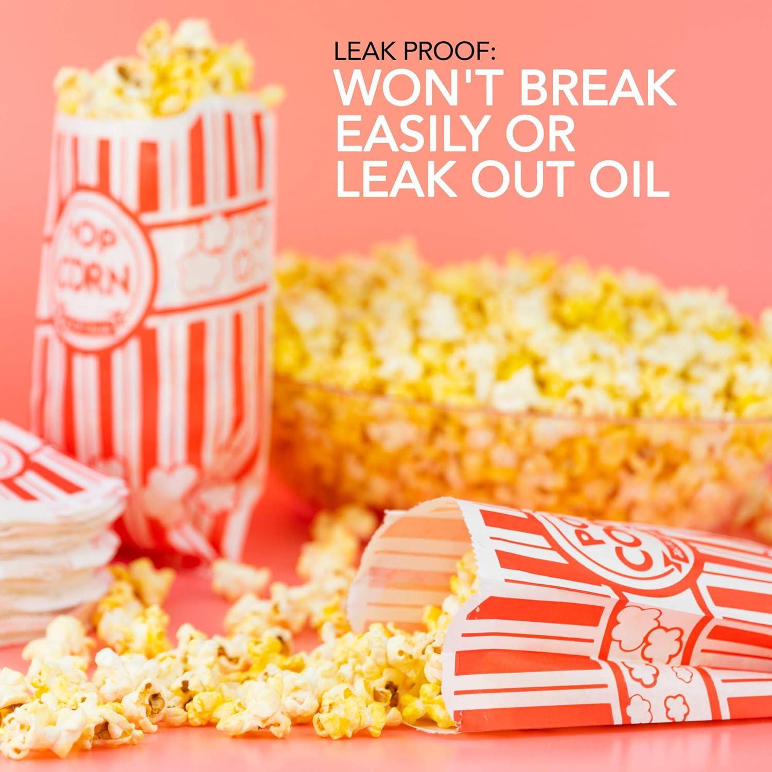 image2 oz Paper Popcorn Bags Bulk 100 Pack Large Red amp White PopCorn Bag Disposable for Carnival Themed Party Movie Night Halloween Popcorn Machine Accessories amp Supplies Individual ServingsRed White