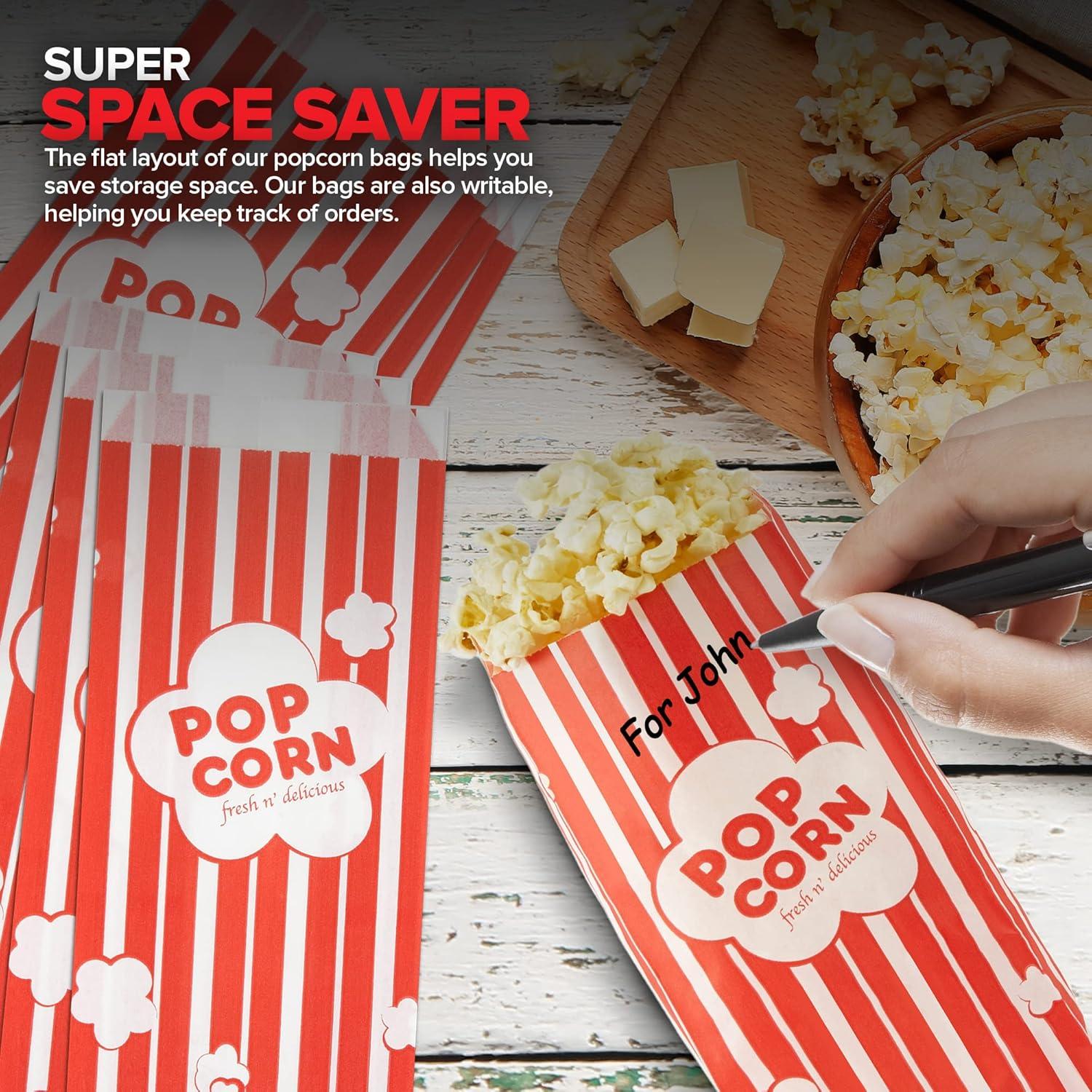 image2 oz Paper Popcorn Bags Bulk 100 Pack Large Red amp White PopCorn Bag Disposable for Carnival Themed Party Movie Night Halloween Popcorn Machine Accessories amp Supplies Individual ServingsRed White