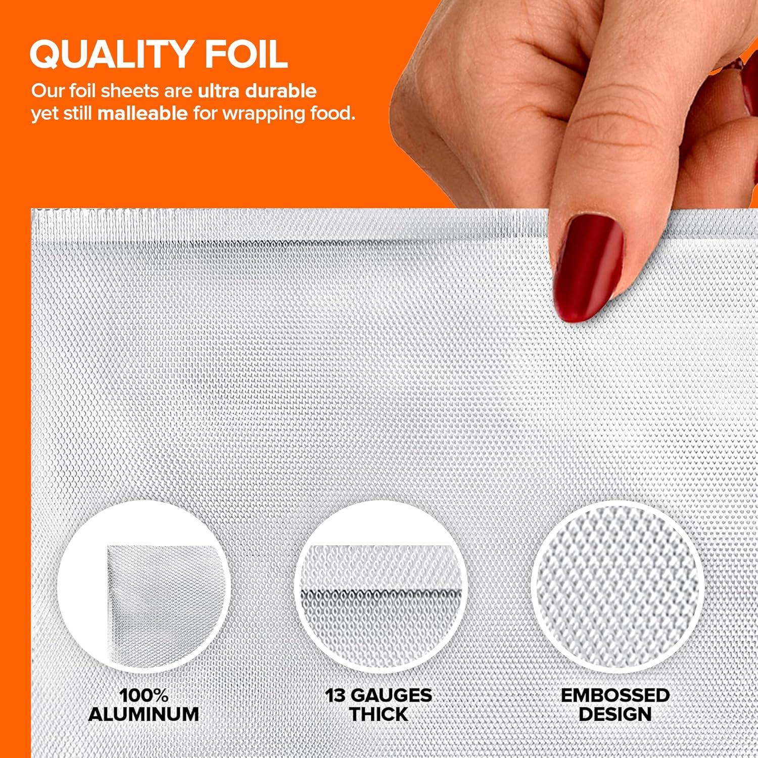 image200 Count PreCut Deli Aluminum Foil 9 Pop Up Sheets for Restaurant Disposable Food Covers for Burrito Hot Dog or Sandwich Stock Your Home Silver9 Inch