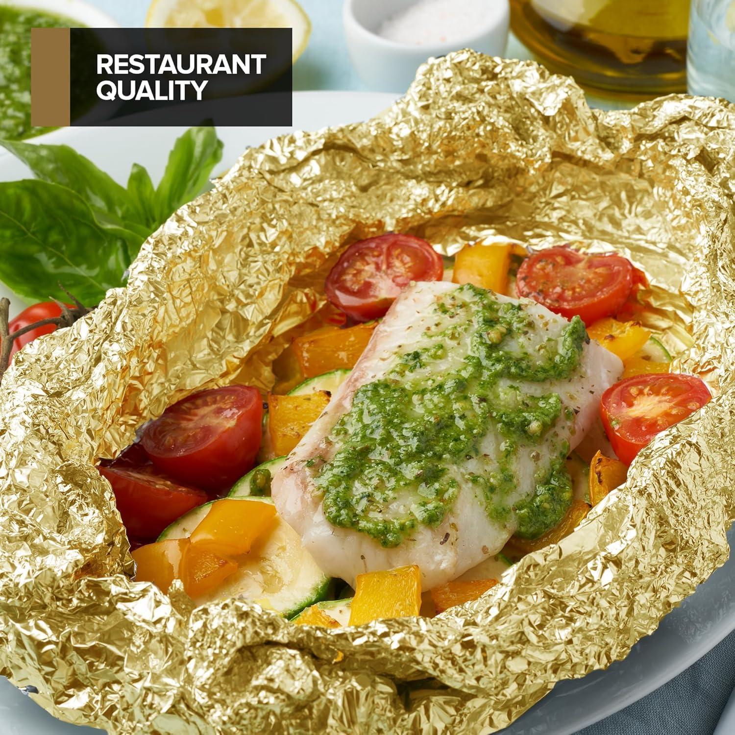 image200 Count PreCut Pop Up Wraps 9 Gold Disposable Wrappers for Food or Hair Highlights Stock Your Home12 Inch