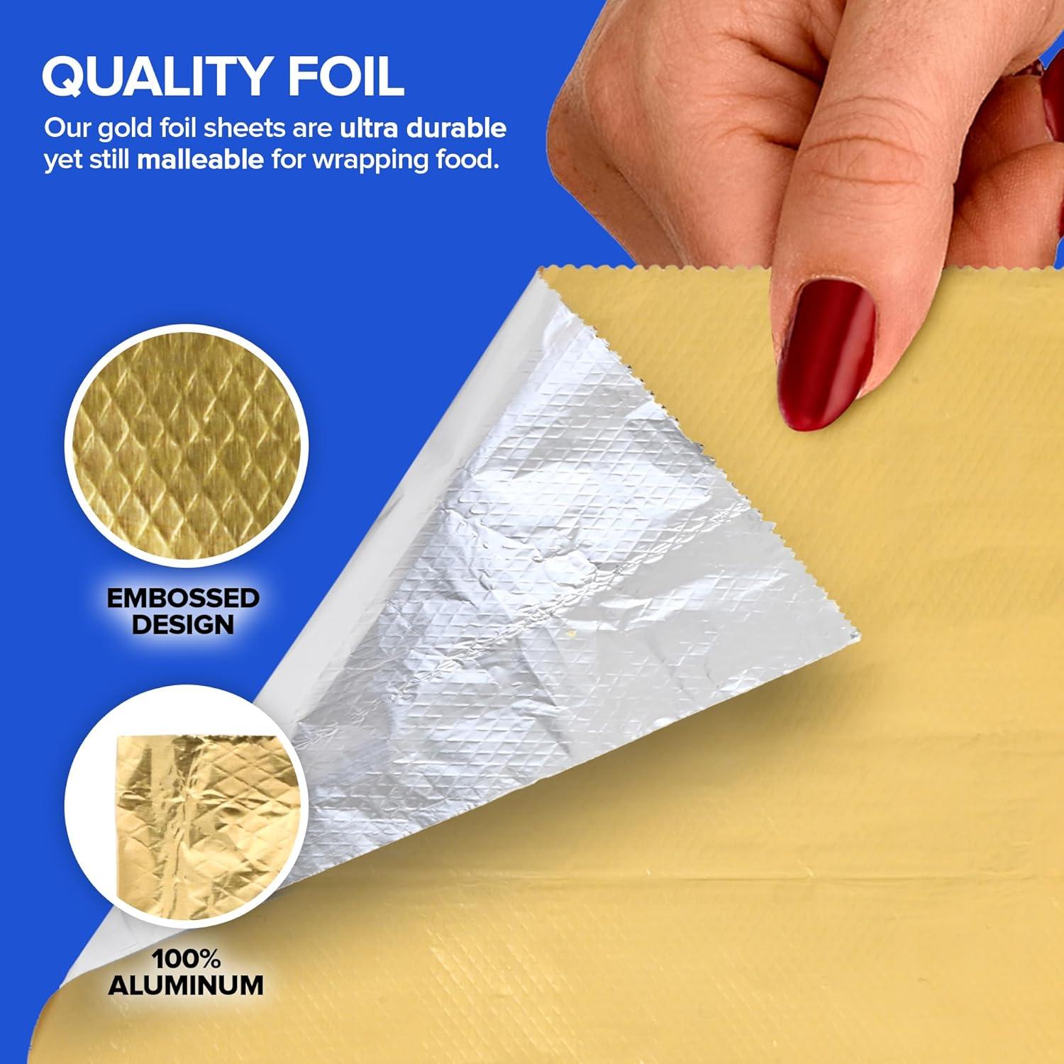 image200 Count PreCut Pop Up Wraps 9 Gold Disposable Wrappers for Food or Hair Highlights Stock Your Home9 Inch