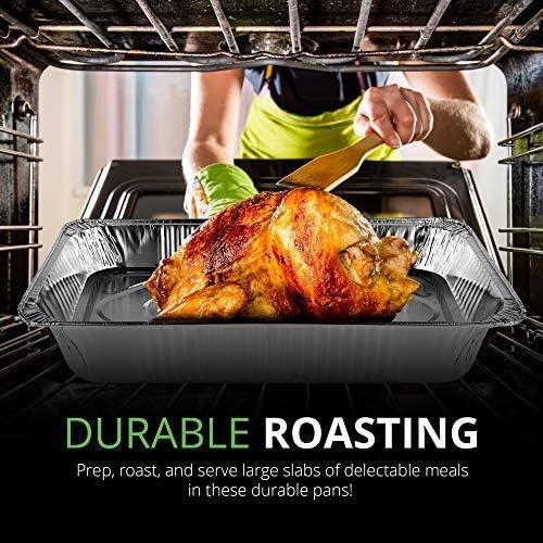 image21x13 Aluminum Pans 20 Pack Durable Full Size Deep Aluminum Foil Roasting amp Steam Table Pans Deep Pan for Catering Large Groups Disposable Pans Great for Cooking Heating Storing Prepping Food