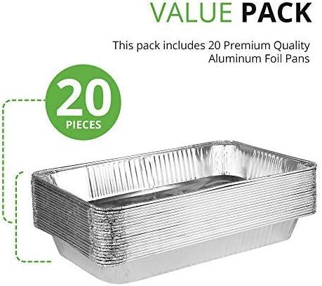 image21x13 Aluminum Pans 20 Pack Durable Full Size Deep Aluminum Foil Roasting amp Steam Table Pans Deep Pan for Catering Large Groups Disposable Pans Great for Cooking Heating Storing Prepping Food