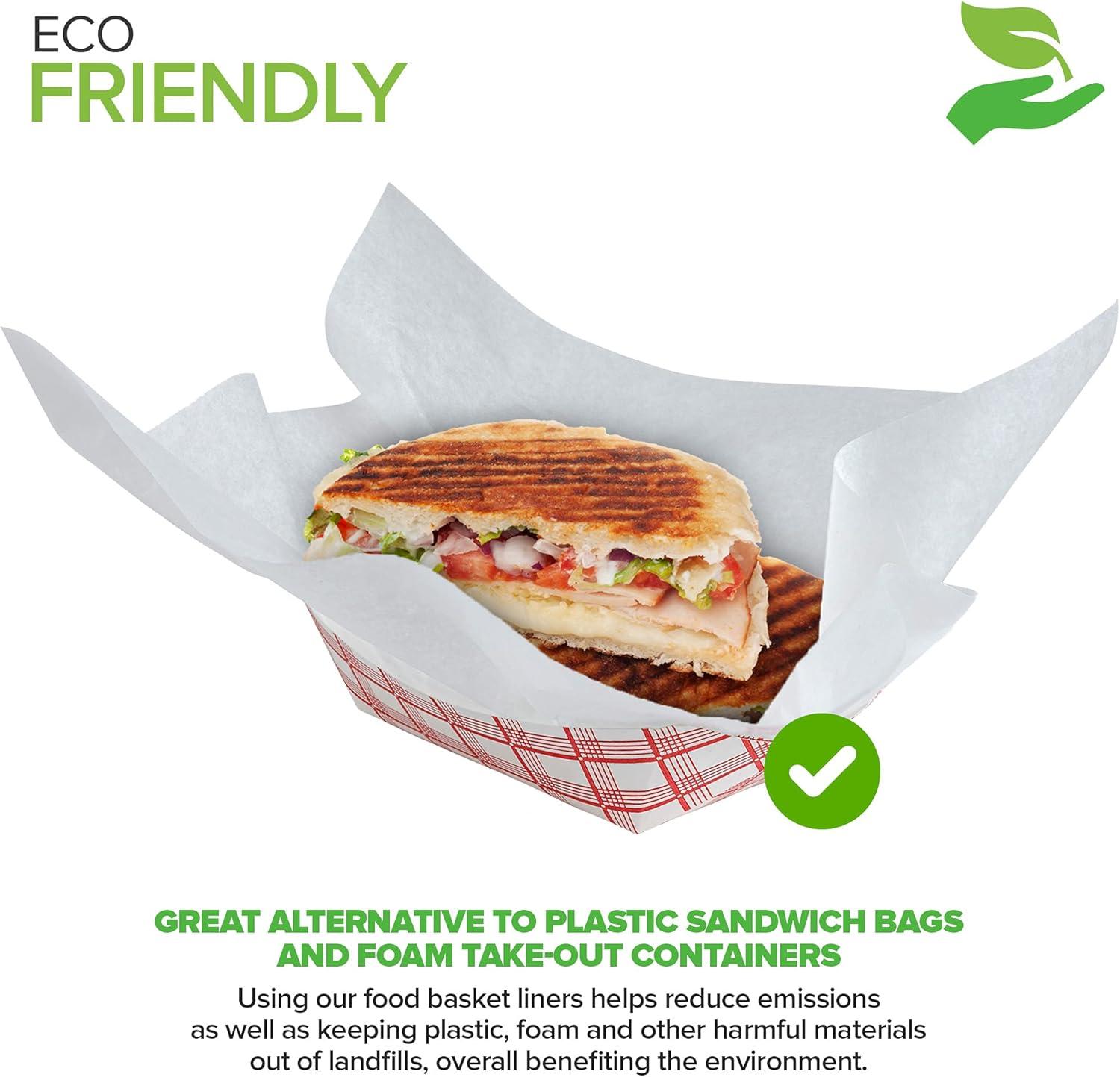 image250 Count 12x12 White Wax Paper Sheets for Food Basket Liners Sandwich Wrap Squares Burger Wraps Waxed Deli Wrappers for Burrito Wrapping Basket Liner Deli Paper Sheets Stock Your HomeWhite