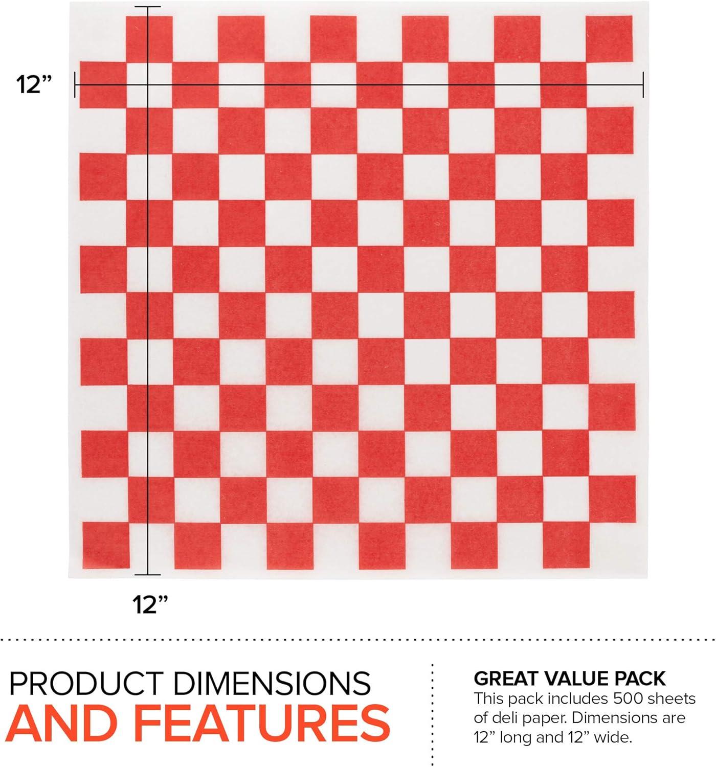 image250 Count 12x12 White Wax Paper Sheets for Food Basket Liners Sandwich Wrap Squares Burger Wraps Waxed Deli Wrappers for Burrito Wrapping Basket Liner Deli Paper Sheets Stock Your HomeRed Checkered