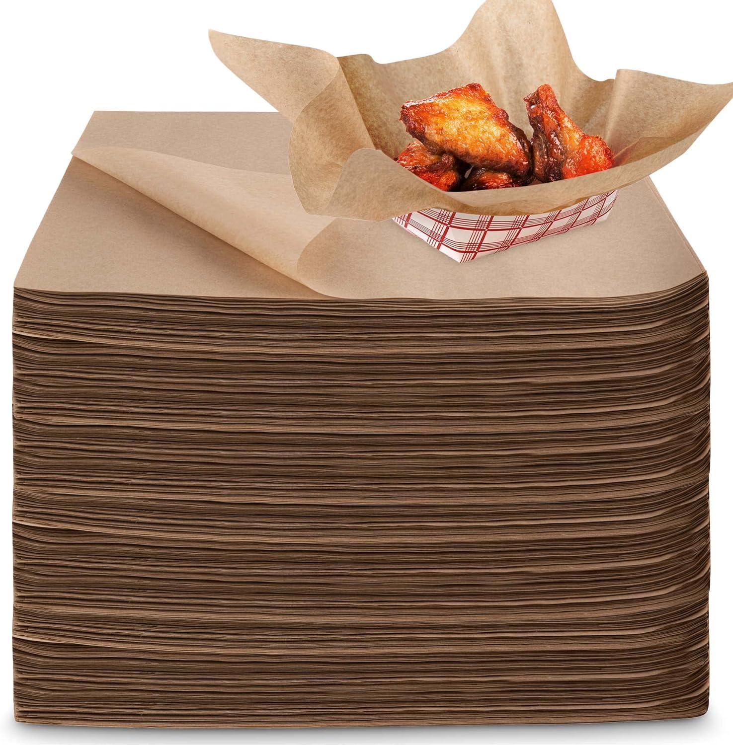 image250 Count 12x12 White Wax Paper Sheets for Food Basket Liners Sandwich Wrap Squares Burger Wraps Waxed Deli Wrappers for Burrito Wrapping Basket Liner Deli Paper Sheets Stock Your HomeKraft