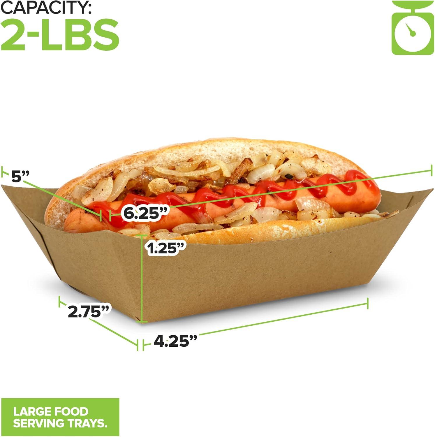 image250 Pack Small Disposable Brown Kraft Paper Food Trays 05Lb Concession Tray Serving Boats for Party Snacks Taco Bar Seafood Nachos Plates HalfPound2Lb