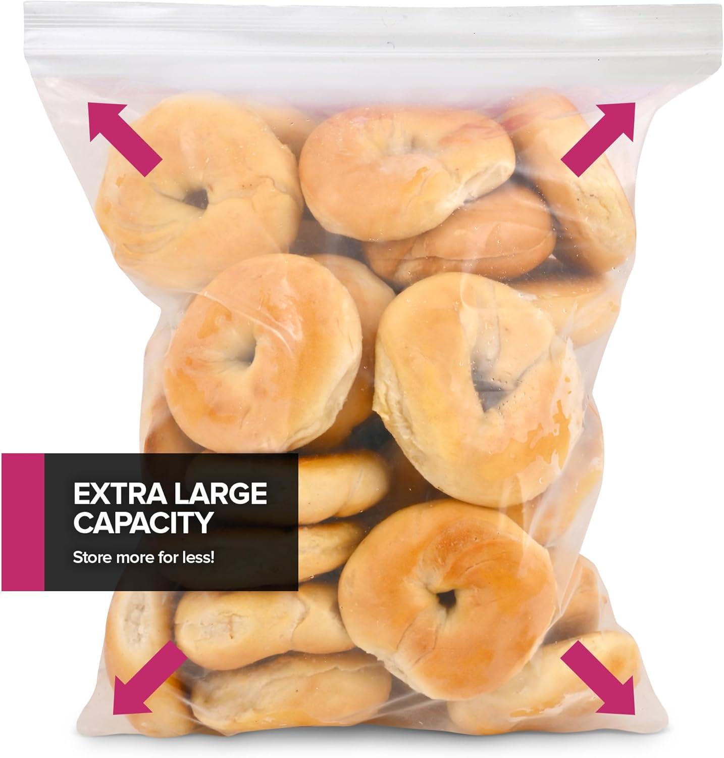 image30 Count 2 Gallon Freezer Bags Zipper Plastic Storage Bags for Freezing Food Extra Large Freezer Bags 2 Gallon Bulk Pack with Easy Dispensing Box Resealable Clear Two Gallon Storage Bags
