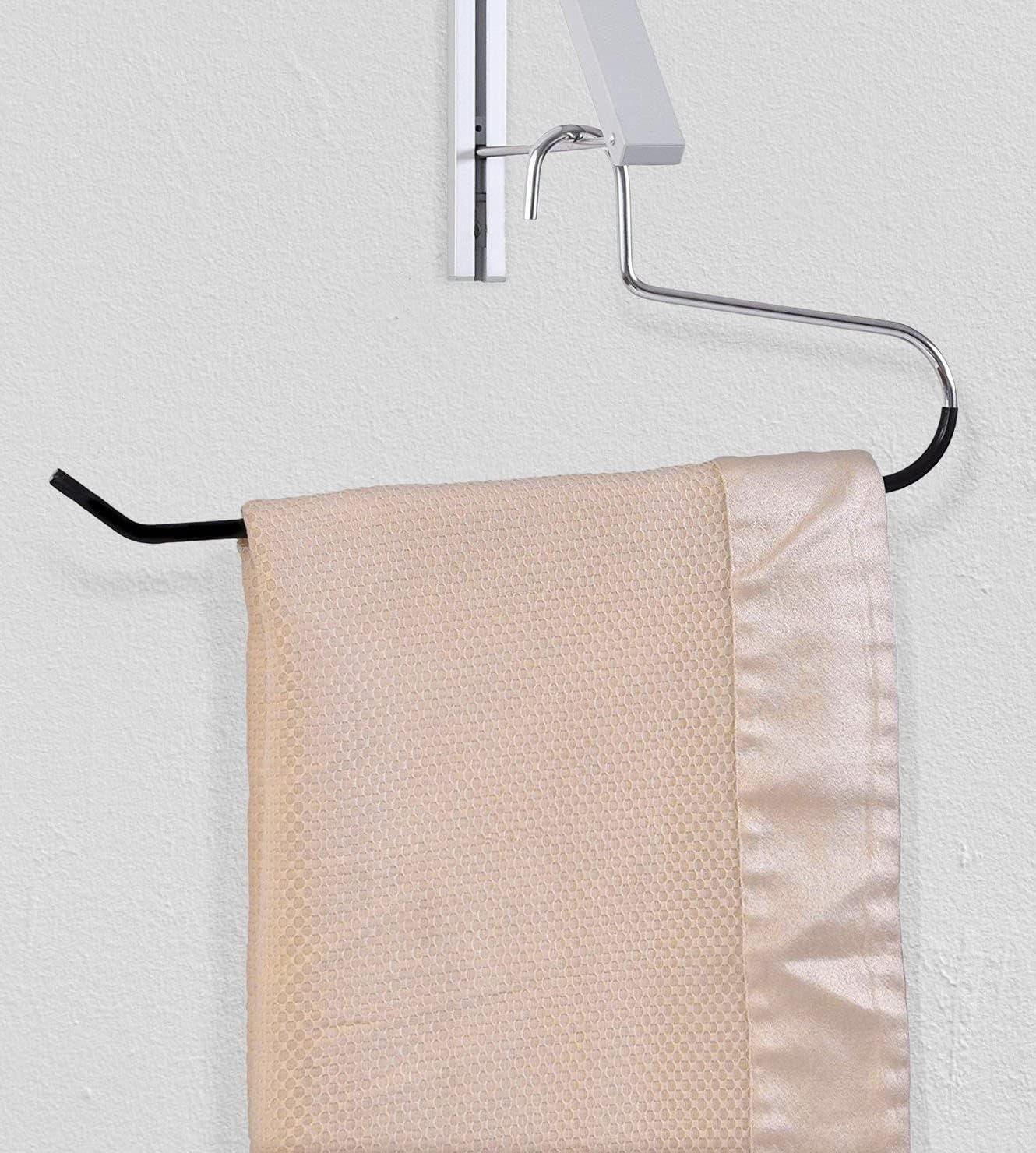 imageBlanket Hangers Set of 6 Heavy Duty Stainless Steel Hanger with Black Vinyl Nonslip Coating Great for Closet Storage of Quilts Comforters Bedding Table Cloths Towels Rugs and Sleeping Bags36 Pack