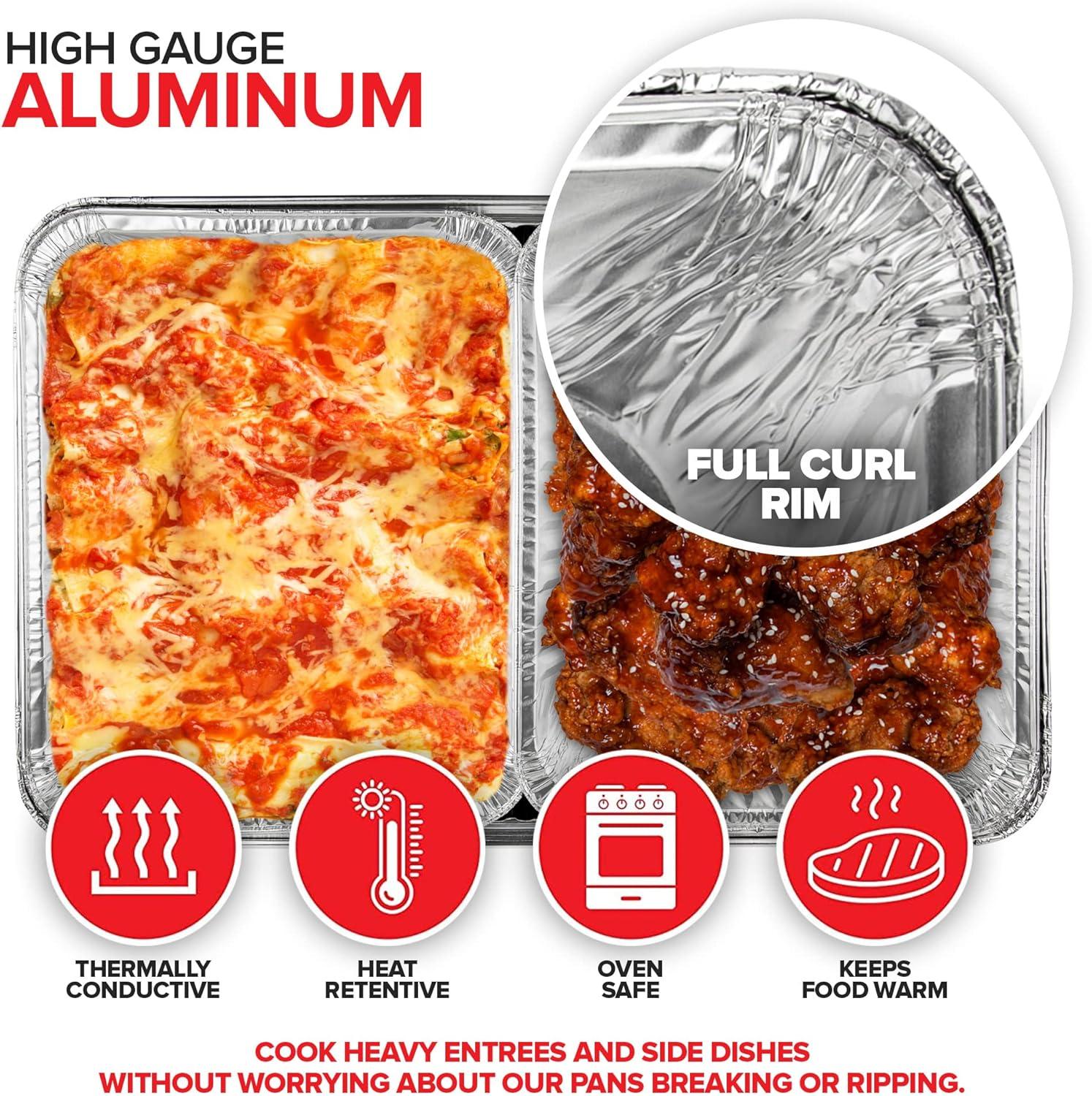 imageChafing Dish Buffet Set with Cover Disposable 21x13 5 Pack 9x13 amp Lids 10 Pack Aluminum Serving Trays Catering Pans for Keeping Food Warm Chaffing Dishes for Buffets and Parties Warming TrayChafing Dishes With Lids