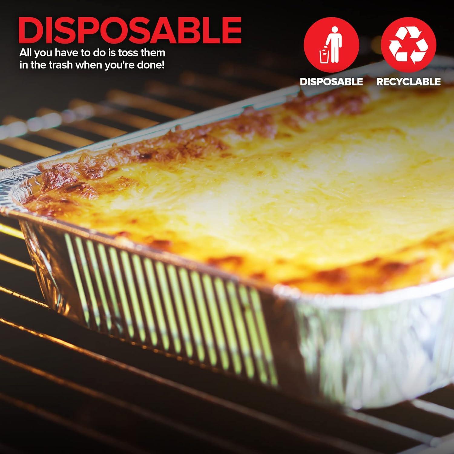 imageChafing Dish Buffet Set with Cover Disposable 21x13 5 Pack 9x13 amp Lids 10 Pack Aluminum Serving Trays Catering Pans for Keeping Food Warm Chaffing Dishes for Buffets and Parties Warming TrayChafing Dishes With Lids