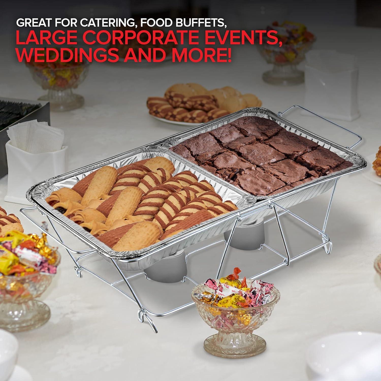 imageChafing Dish Buffet Set with Cover Disposable 21x13 5 Pack 9x13 amp Lids 10 Pack Aluminum Serving Trays Catering Pans for Keeping Food Warm Chaffing Dishes for Buffets and Parties Warming TrayChafing Dishes Without Lids