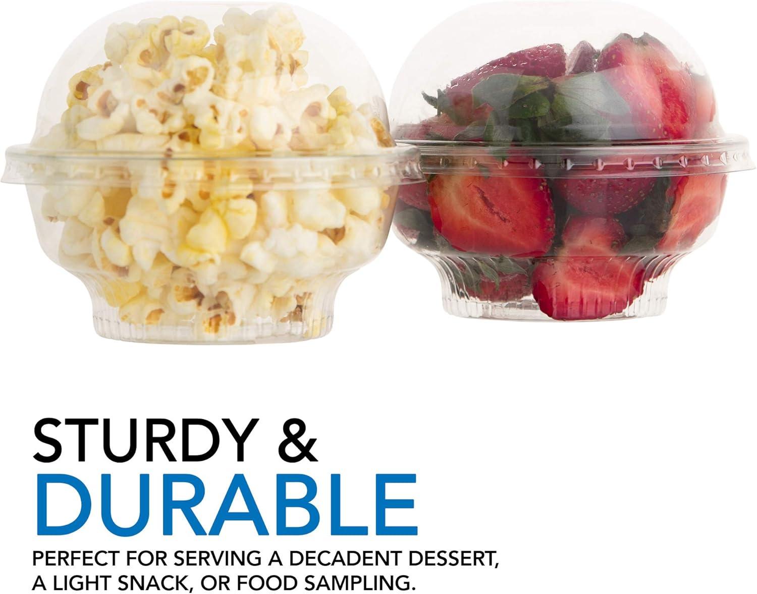 imageClear Plastic Dessert Cups with Lids 8 oz Set of 50 Small Disposable Parfait Cup Dome Lid No Hole 8Ounce Party Fruit Containers Banana Pudding Bowl Jello Ice Cream Desserts Container5 Ounce