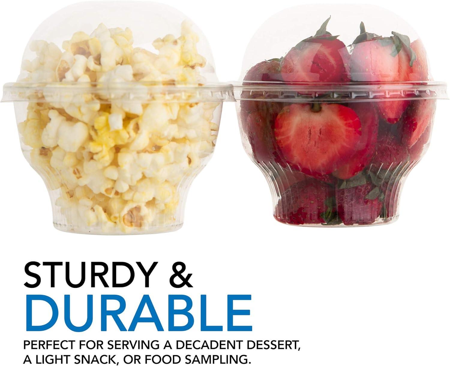 imageClear Plastic Dessert Cups with Lids 8 oz Set of 50 Small Disposable Parfait Cup Dome Lid No Hole 8Ounce Party Fruit Containers Banana Pudding Bowl Jello Ice Cream Desserts Container8 Ounce