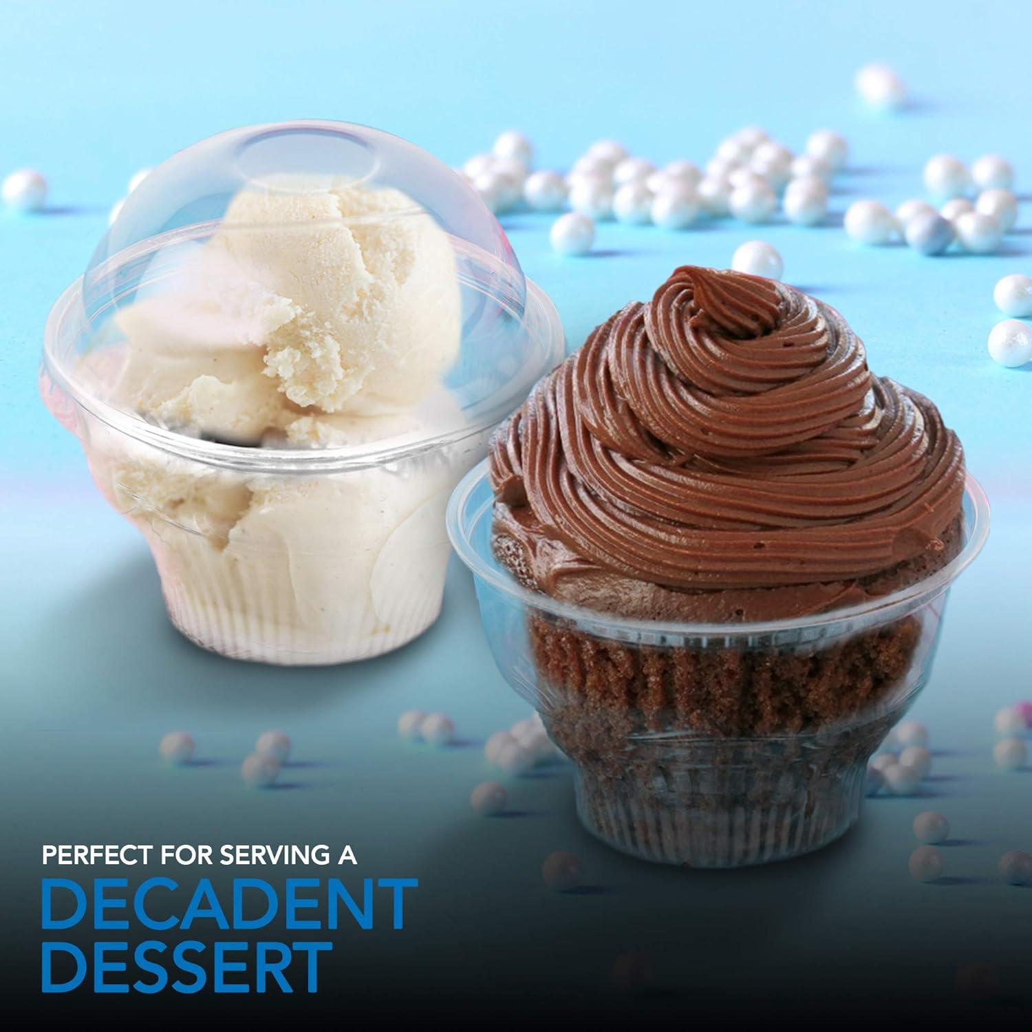 imageClear Plastic Dessert Cups with Lids 8 oz Set of 50 Small Disposable Parfait Cup Dome Lid No Hole 8Ounce Party Fruit Containers Banana Pudding Bowl Jello Ice Cream Desserts Container8 Ounce