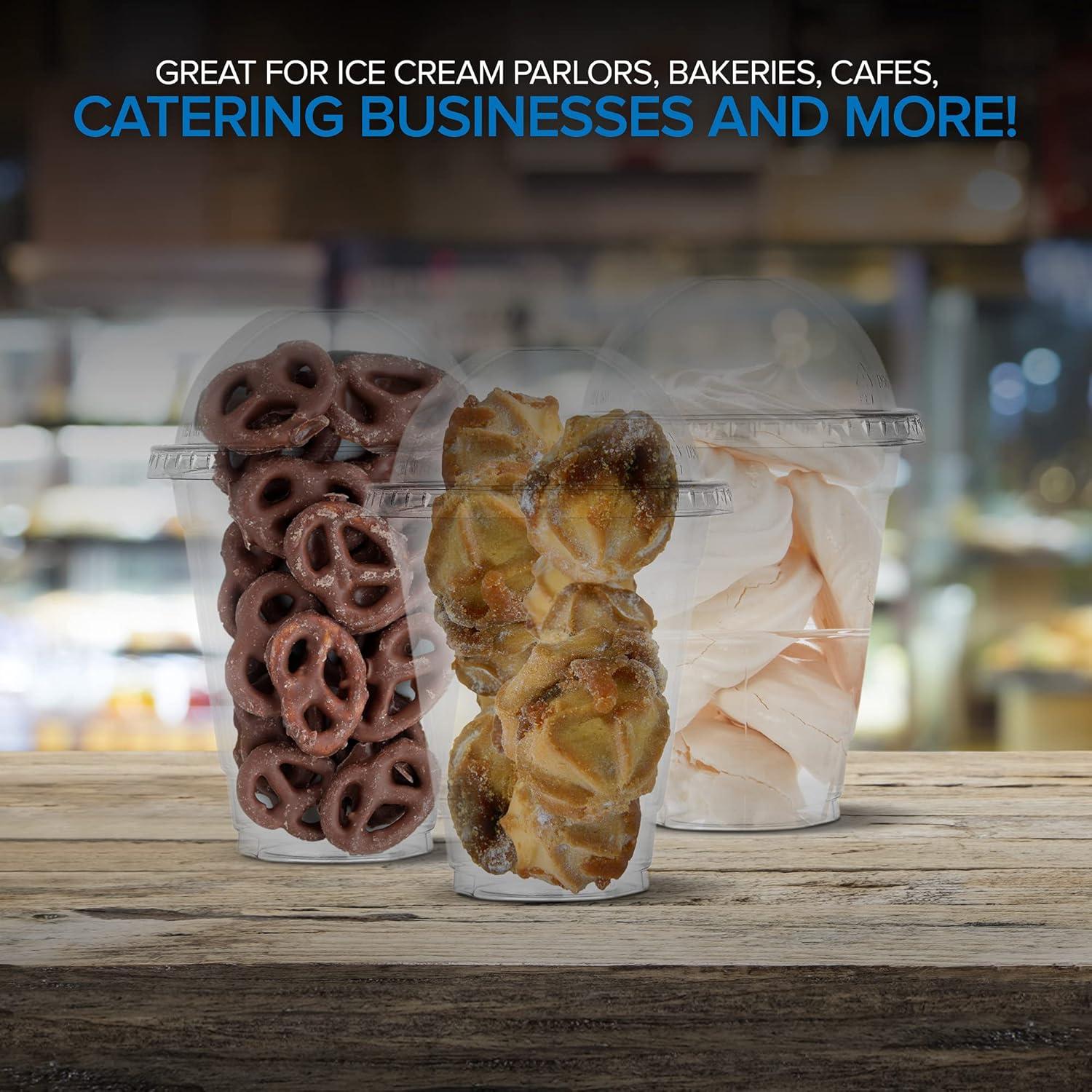 imageClear Plastic Dessert Cups with Lids 8 oz Set of 50 Small Disposable Parfait Cup Dome Lid No Hole 8Ounce Party Fruit Containers Banana Pudding Bowl Jello Ice Cream Desserts Container12 Ounce