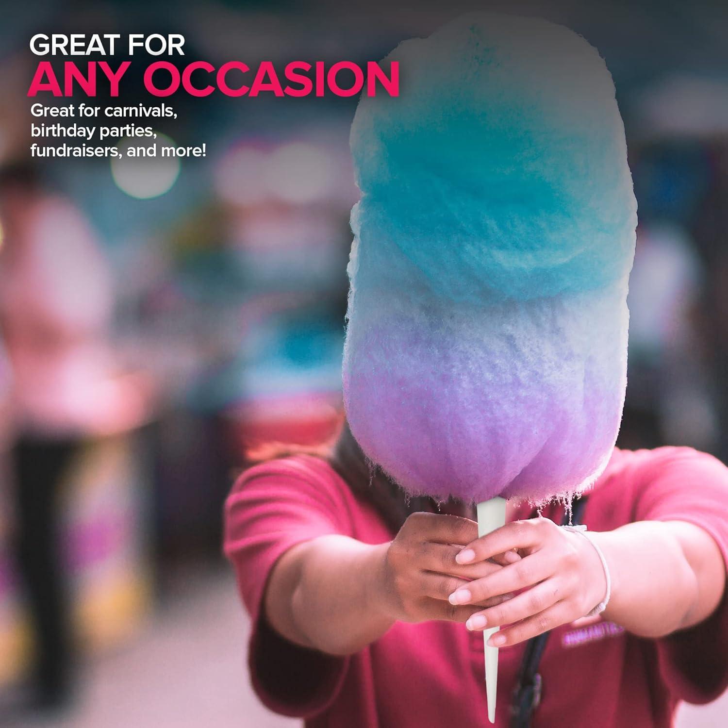 imageCotton Candy Cones 100 Pack White Kraft Paper Sticks for Floss Sugar amp Carnival Treats Compatible with Cotton Candy Machines Stock Your HomeCones