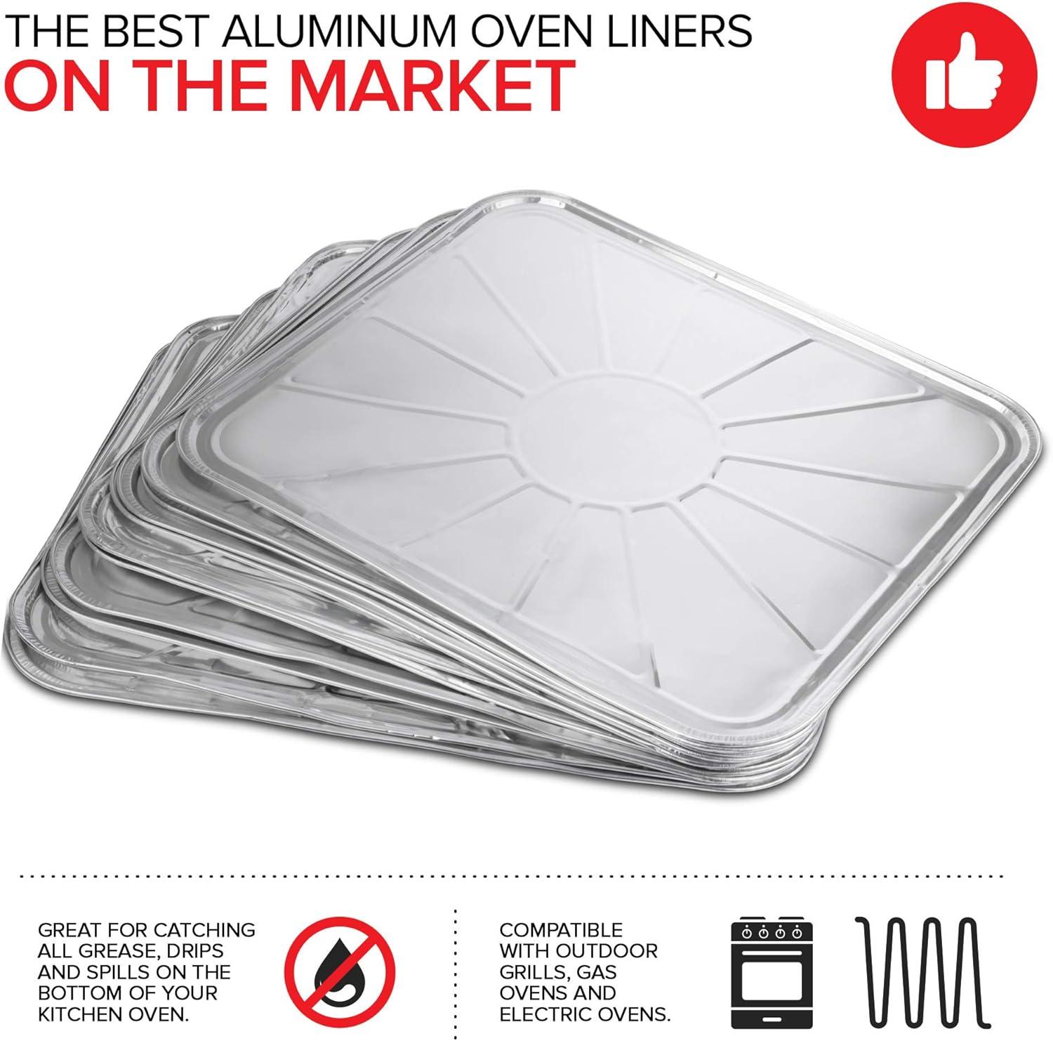 imageDisposable Foil Oven Liners 20 Pack Aluminum Foil Oven Liners for Bottom of Electric Oven amp Gas Oven Reusable Oven Drip Pan Tray for Cooking amp Baking Disposable Baking Mats Stock Your Home10 Count