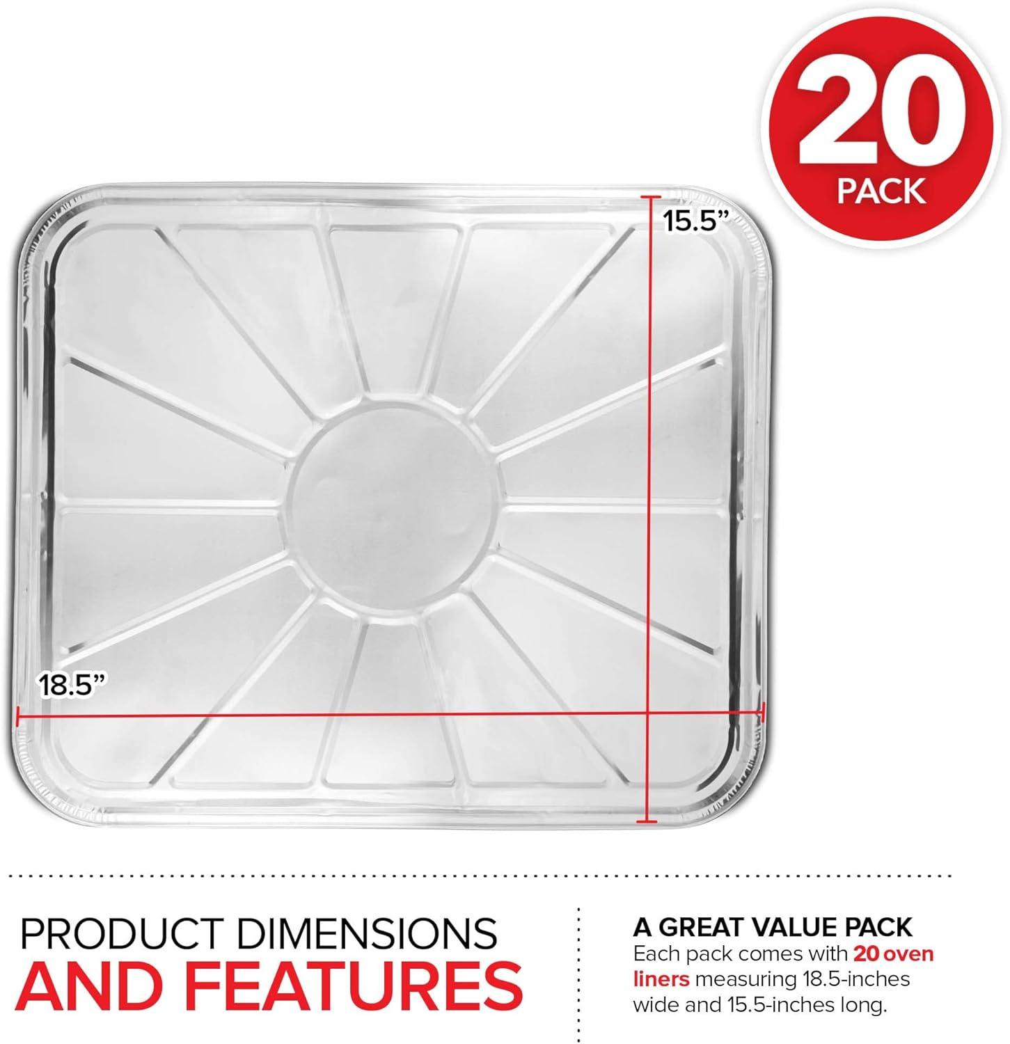 imageDisposable Foil Oven Liners 20 Pack Aluminum Foil Oven Liners for Bottom of Electric Oven amp Gas Oven Reusable Oven Drip Pan Tray for Cooking amp Baking Disposable Baking Mats Stock Your Home20 Count
