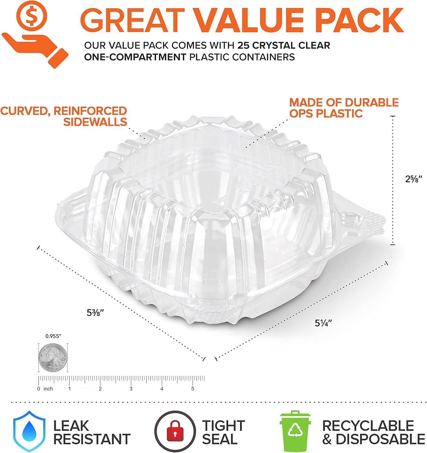 imageDisposable Plastic To Go Containers with Clear Lids 50 Pack Fancy Hinged Top Square Clamshell Food Boxes for Take Out Home Party Togo Clam Shell Box to Carry Cake Dessert Small Sandwich5 x 5 25 Count