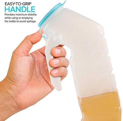 imageMale Urinal with Glow in The Dark Lid 1 Bottle 32 Oz Urine Bottle for Men Pee Bottle for Hospitals Emergency and Travel