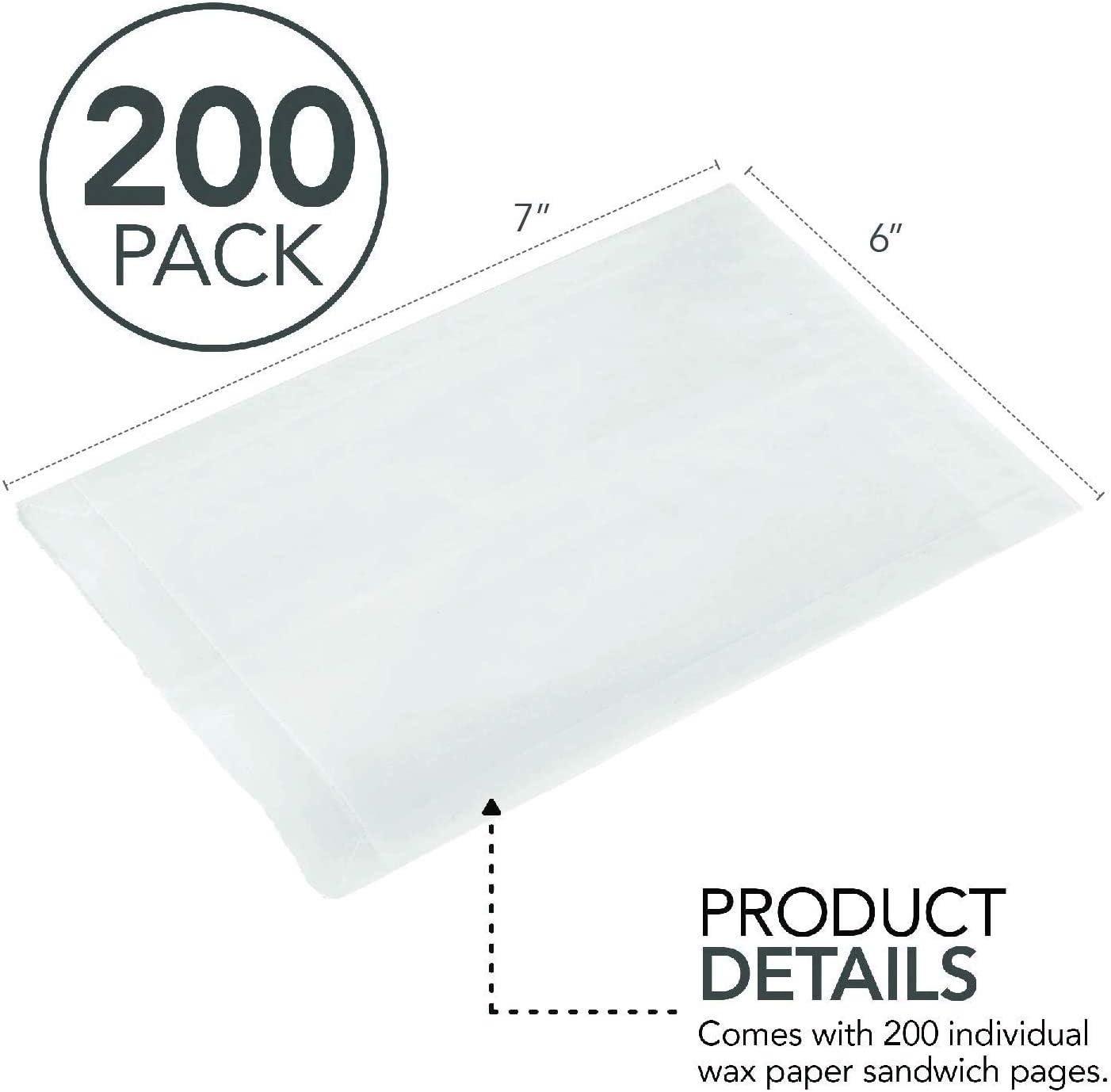 imagePaper Sandwich Bags Bulk Wax Paper 200 Pack 7 x 6 x 1 Wet Wax Paper Food Grade Grease Resistant Wax White Glassine Bags Paper Bags for Bakery Cookies Candy Snacks French Fries