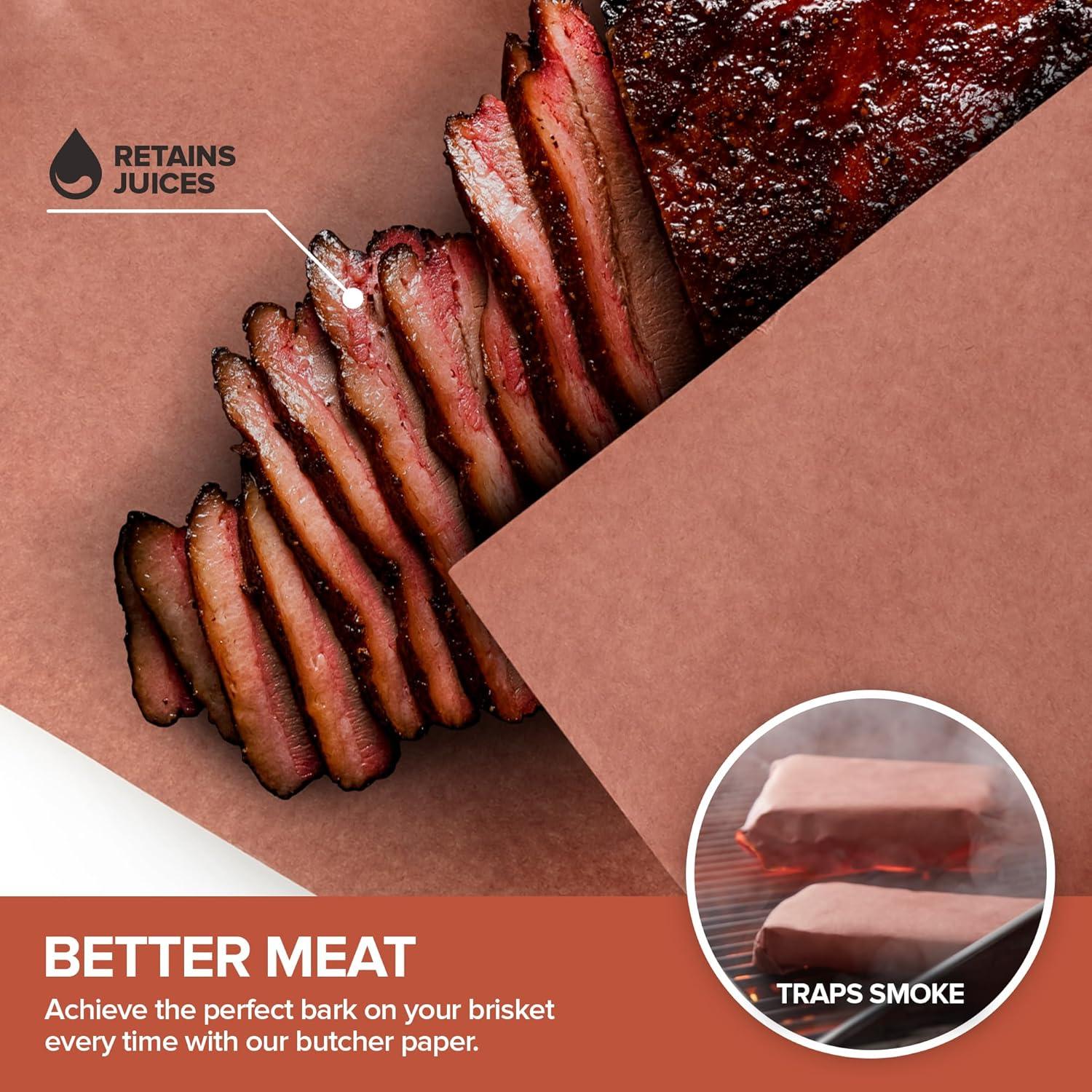 imagePink Butcher Paper Roll 18x175 2100 Inch Peach Butcher Paper for Smoker Food Grade Brisket Ribs BBQ Smoking Meat USA Made Unbleached Unwaxed and Uncoated Stock Your Home