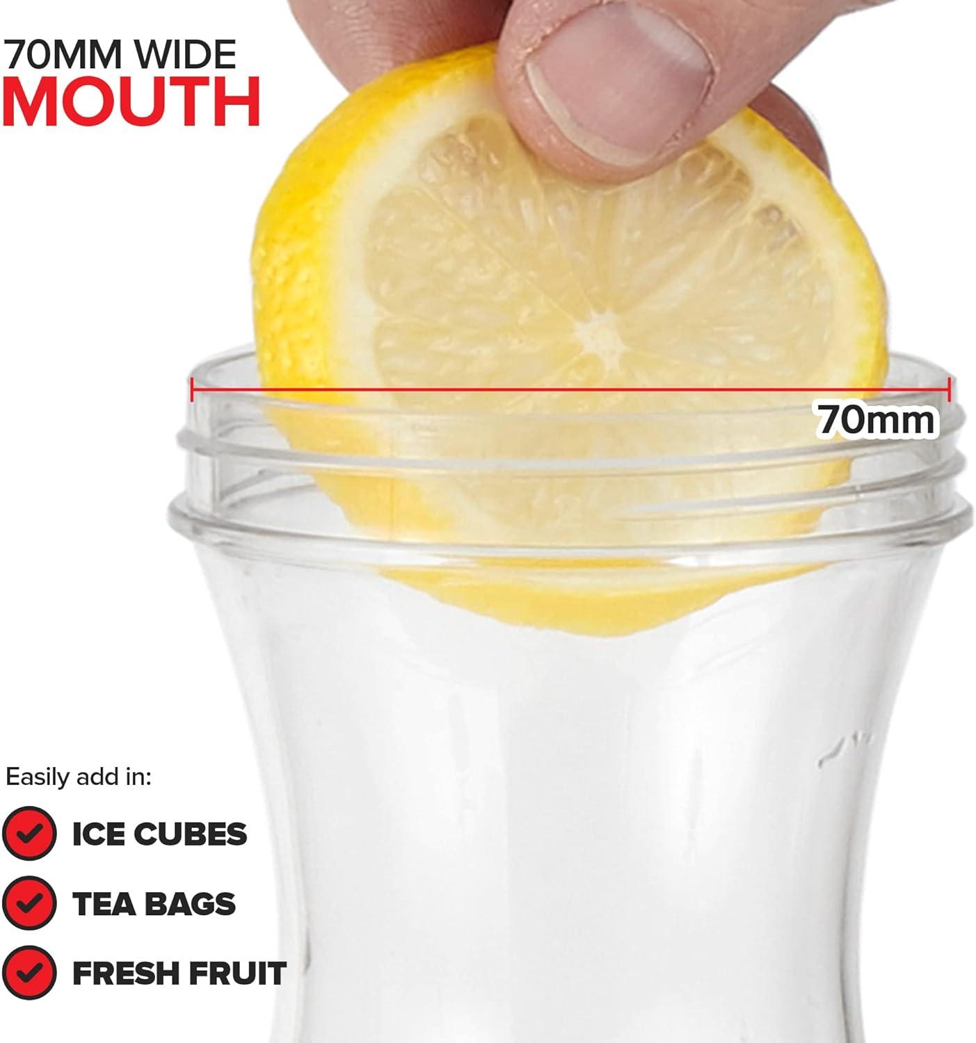 imagePlastic Juice Carafe with Lids Set of 6 50 oz Carafes for Mimosa Bar Drink Pitcher with Lid Water Bottle Milk Container Clear Beverage Containers for Fridge Pantry Storage Square PitchersSet of 4
