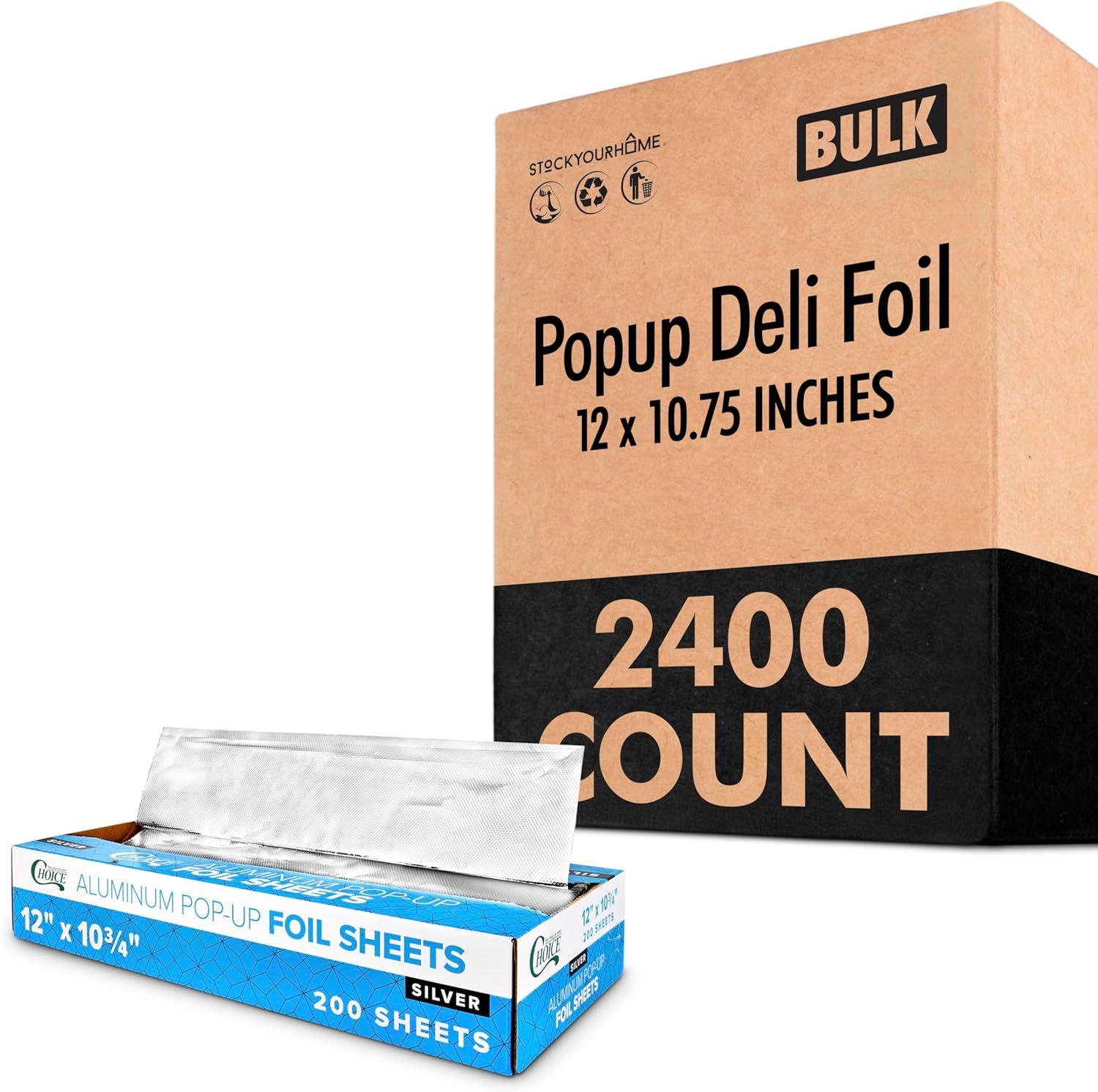imagePreCut Deli Aluminum Foil Sheets 500 Count 15 ExtraWide HeavyDuty PopUp Sheets for Restaurant Use Disposable Tin Foil for Burritos Hot Dogs amp Sandwiches12 Inch