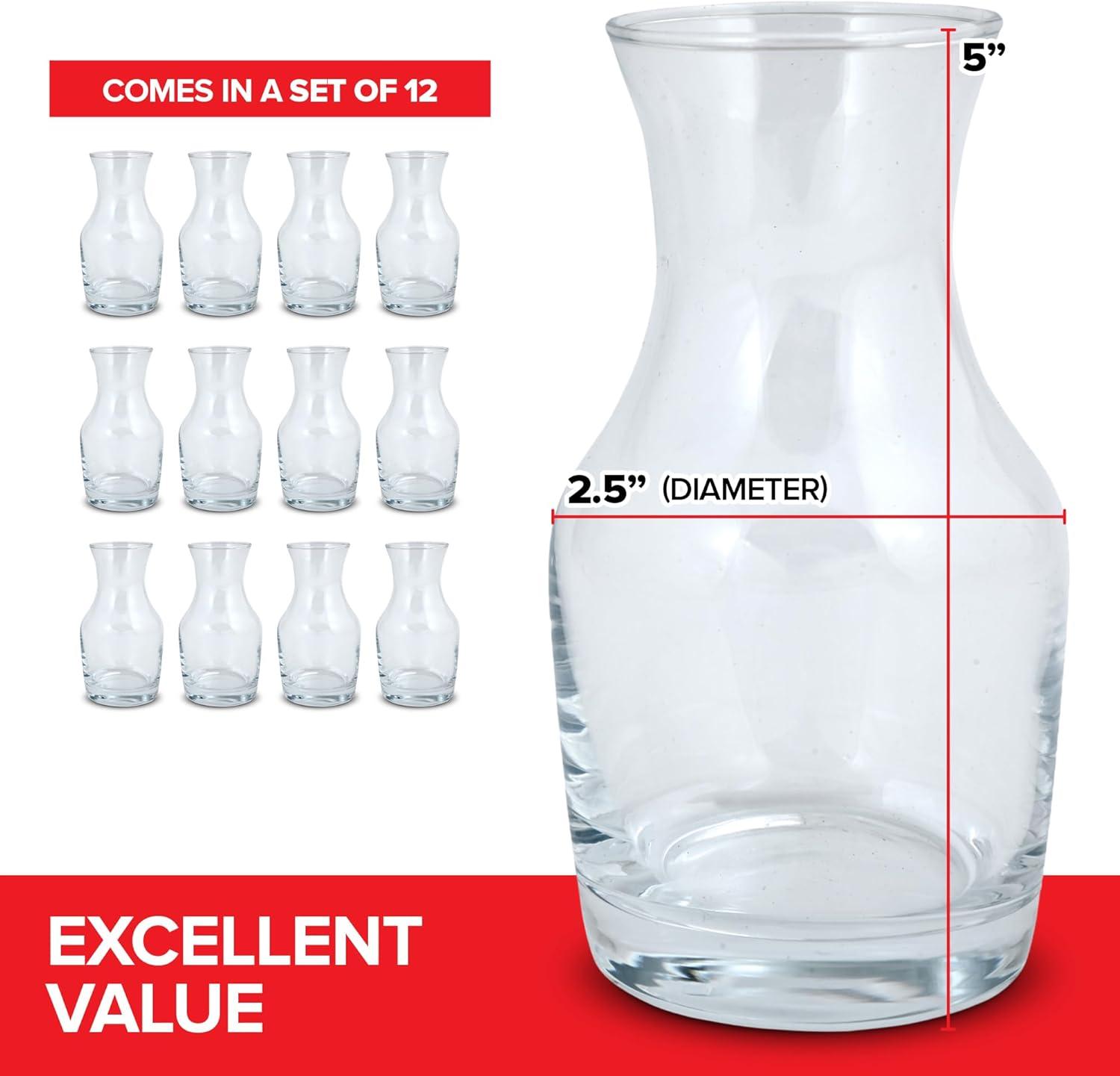 imageSet of 12 Mini Glass Wine Carafe 6 oz Each Perfect for Tasting Champagne Juice or Individual Pours Single Portion Decanter