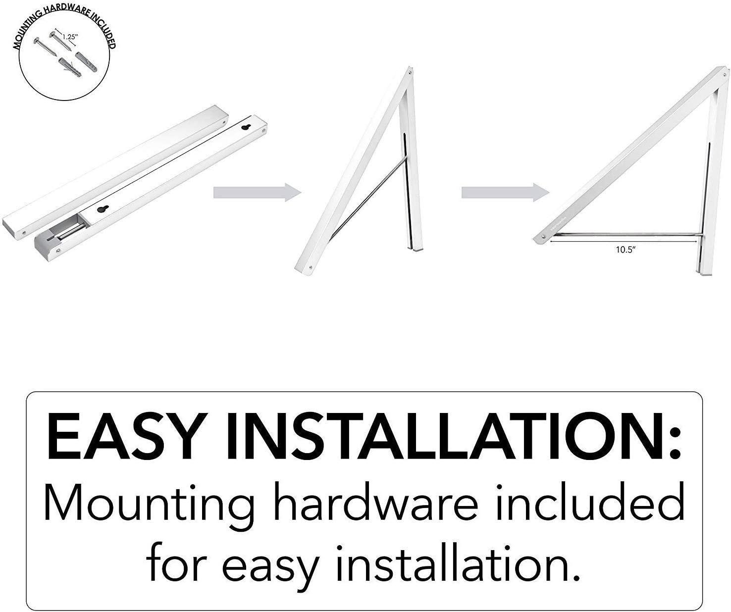 imageSingle Foldable Clothing Rack WallMounted Retractable Clothes Hanger for Laundry Dryer Room Hanging Drying Rod Small Collapsible Folding Garment Racks Dorm Accessories WhiteWhite