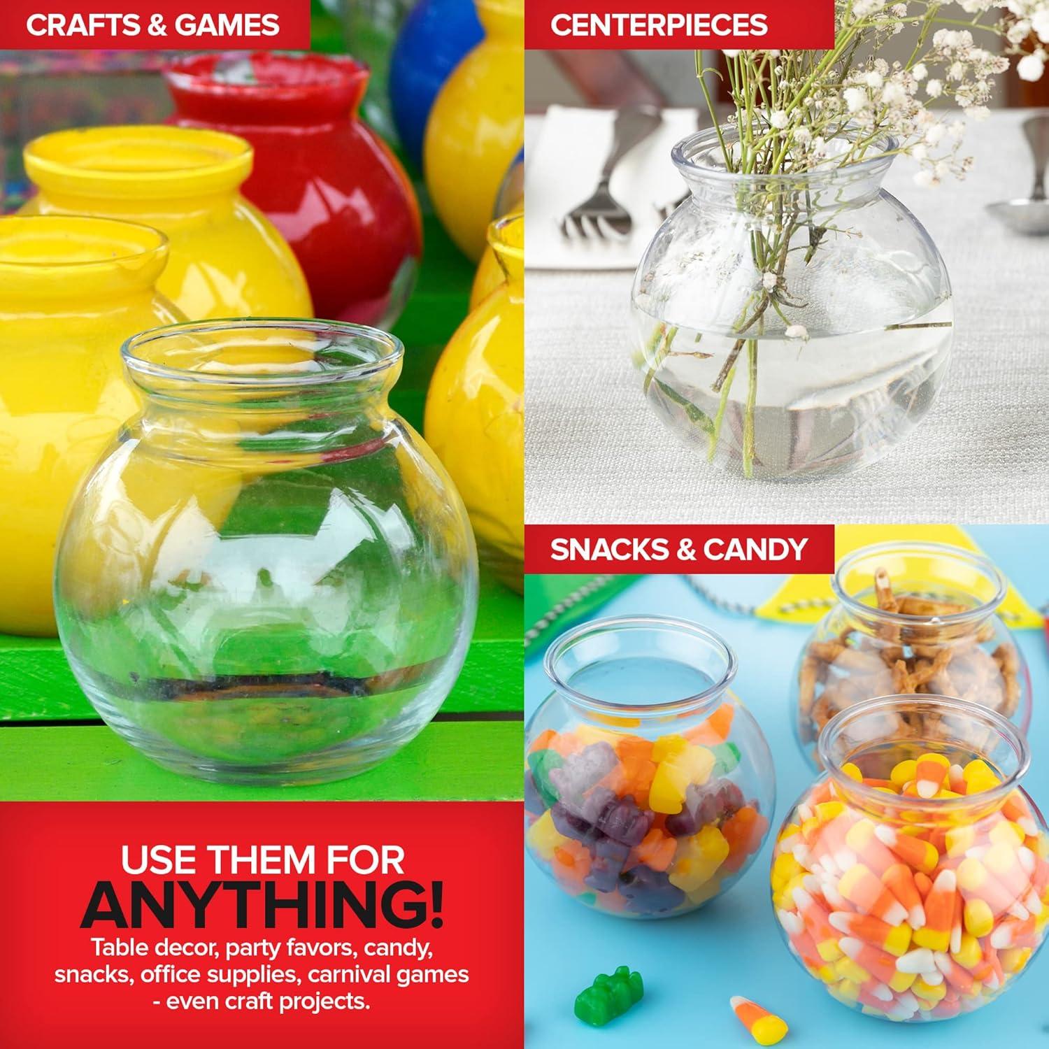 imageSmall Round Plastic Fish Bowls for Parties 3 Pack 16 oz Clear Mini Drink Bowl Shatterproof Fishbowl Glasses for Drinks Centerpieces Decorations Goldfish Pond Carnival Game Centerpiece Vases12 Pack