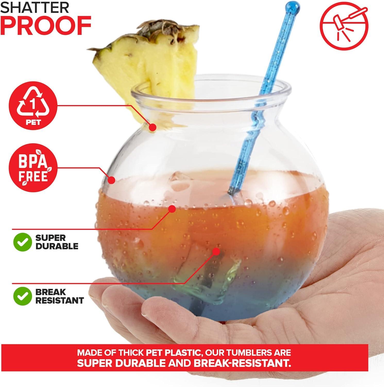 imageSmall Round Plastic Fish Bowls for Parties 3 Pack 16 oz Clear Mini Drink Bowl Shatterproof Fishbowl Glasses for Drinks Centerpieces Decorations Goldfish Pond Carnival Game Centerpiece Vases12 Pack