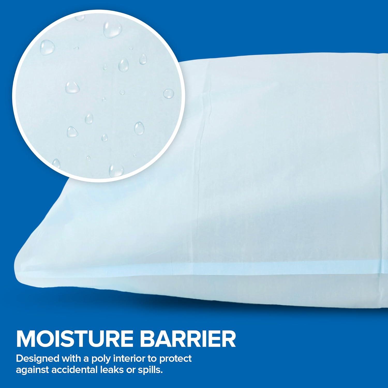 imageStock Your Home 100 Count Disposable Pillow Case Covers TissuePoly 21 x 30 Standard Size SingleUse Pillowcases with Moisture Barrier in WhiteBlue