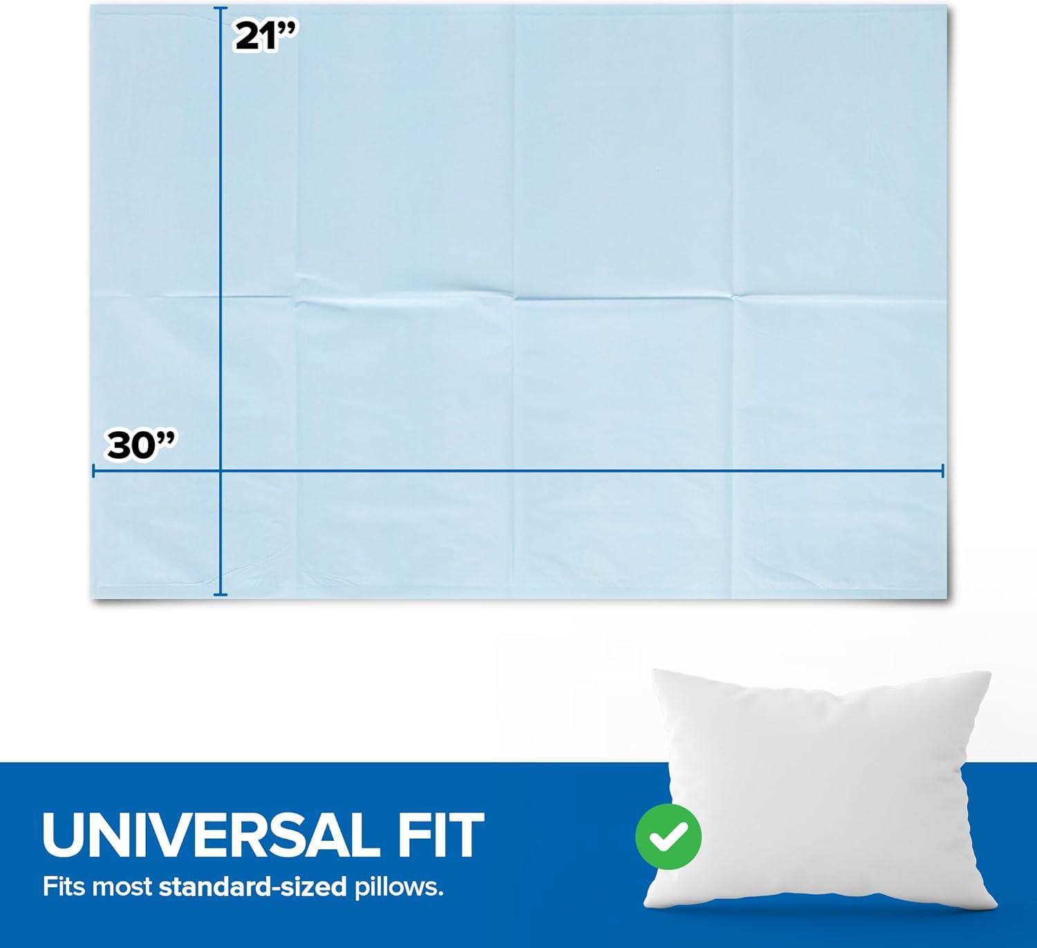 imageStock Your Home 100 Count Disposable Pillow Case Covers TissuePoly 21 x 30 Standard Size SingleUse Pillowcases with Moisture Barrier in WhiteBlue