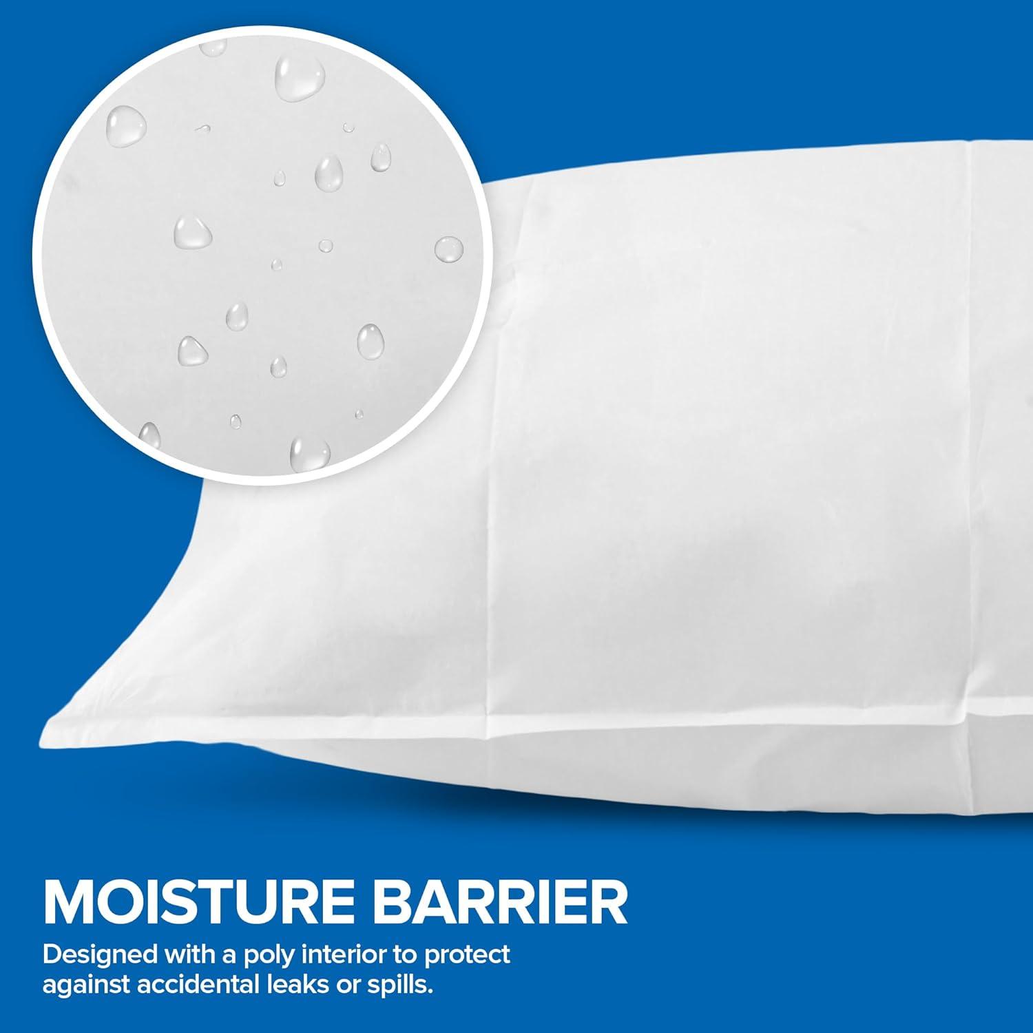 imageStock Your Home 100 Count Disposable Pillow Case Covers TissuePoly 21 x 30 Standard Size SingleUse Pillowcases with Moisture Barrier in WhiteWhite