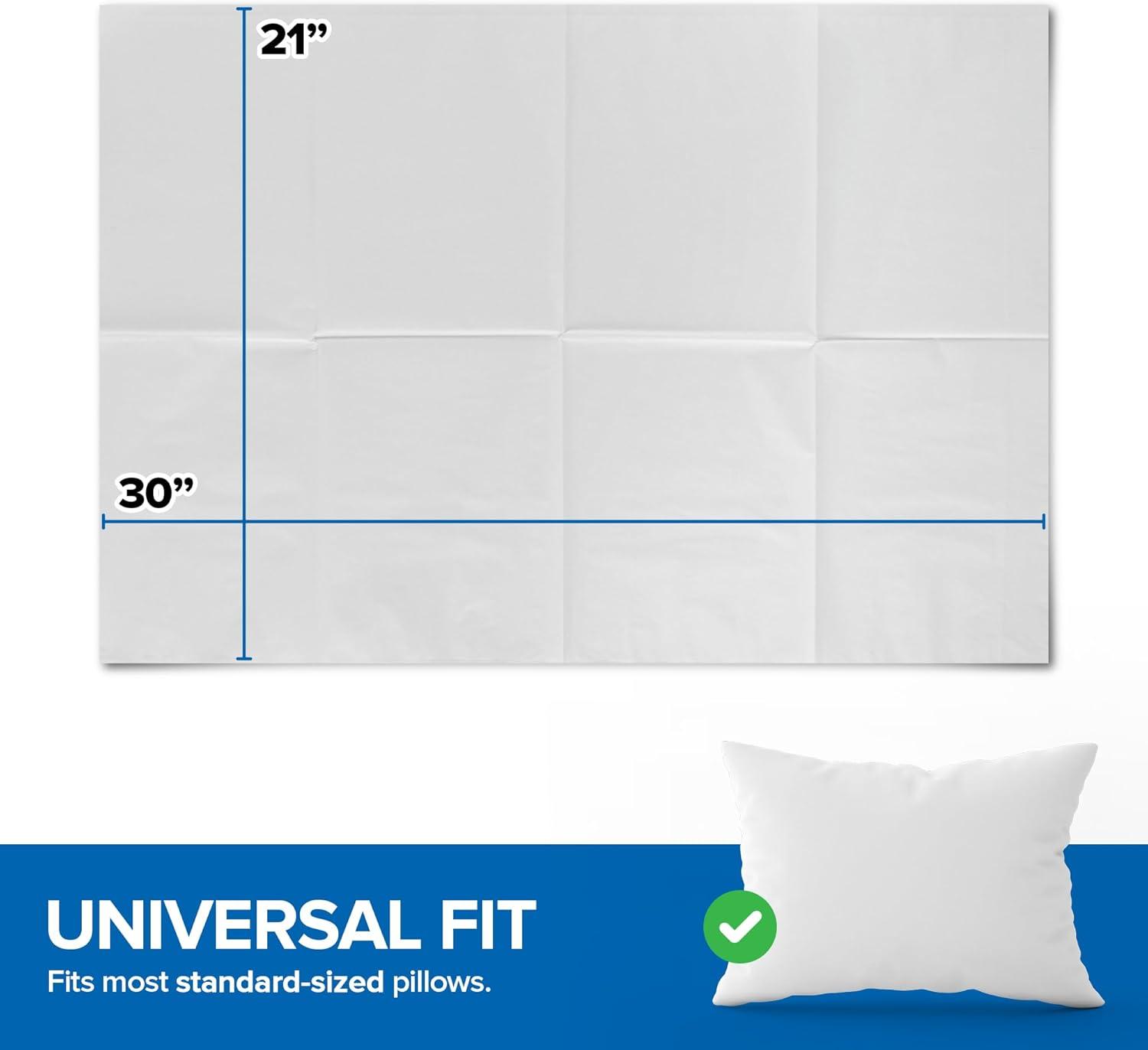 imageStock Your Home 100 Count Disposable Pillow Case Covers TissuePoly 21 x 30 Standard Size SingleUse Pillowcases with Moisture Barrier in WhiteWhite