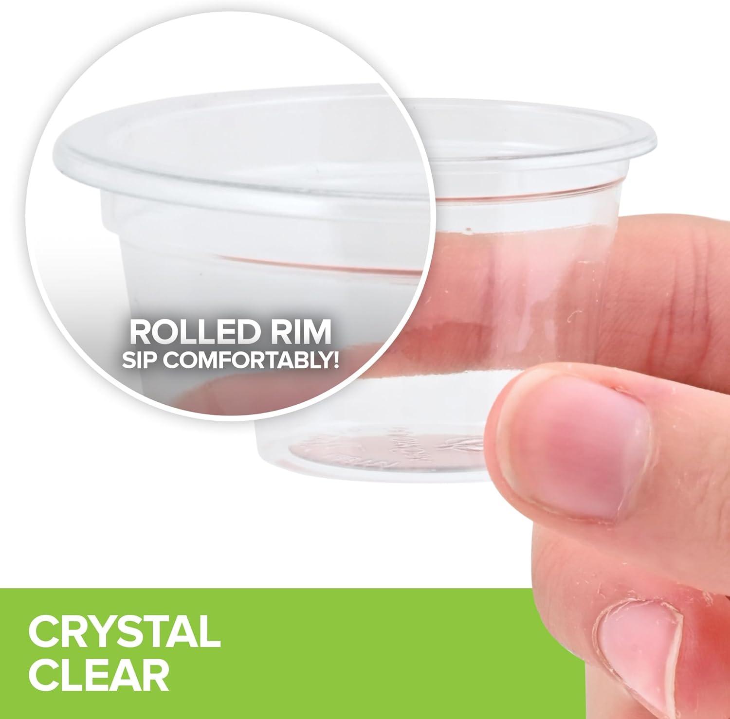 imageStock Your Home 100 Pcs Clear Commercially Compostable Shot Glasses 1 oz Eco Disposable Shot Cups for Jello Sauce Condiments100