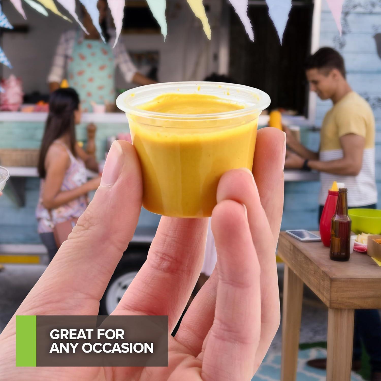 imageStock Your Home 100 Pcs Clear Commercially Compostable Shot Glasses 1 oz Eco Disposable Shot Cups for Jello Sauce Condiments100