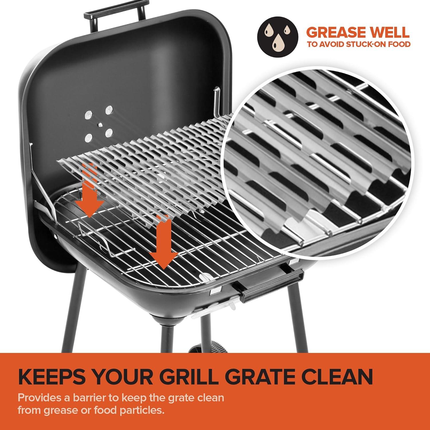 imageStock Your Home 12 Pack Aluminum Grill Grate Liners 12 x 20 No Mess Foil Disposable Grill Toppers for Outdoor Charcoal BBQs Grilling Accessories