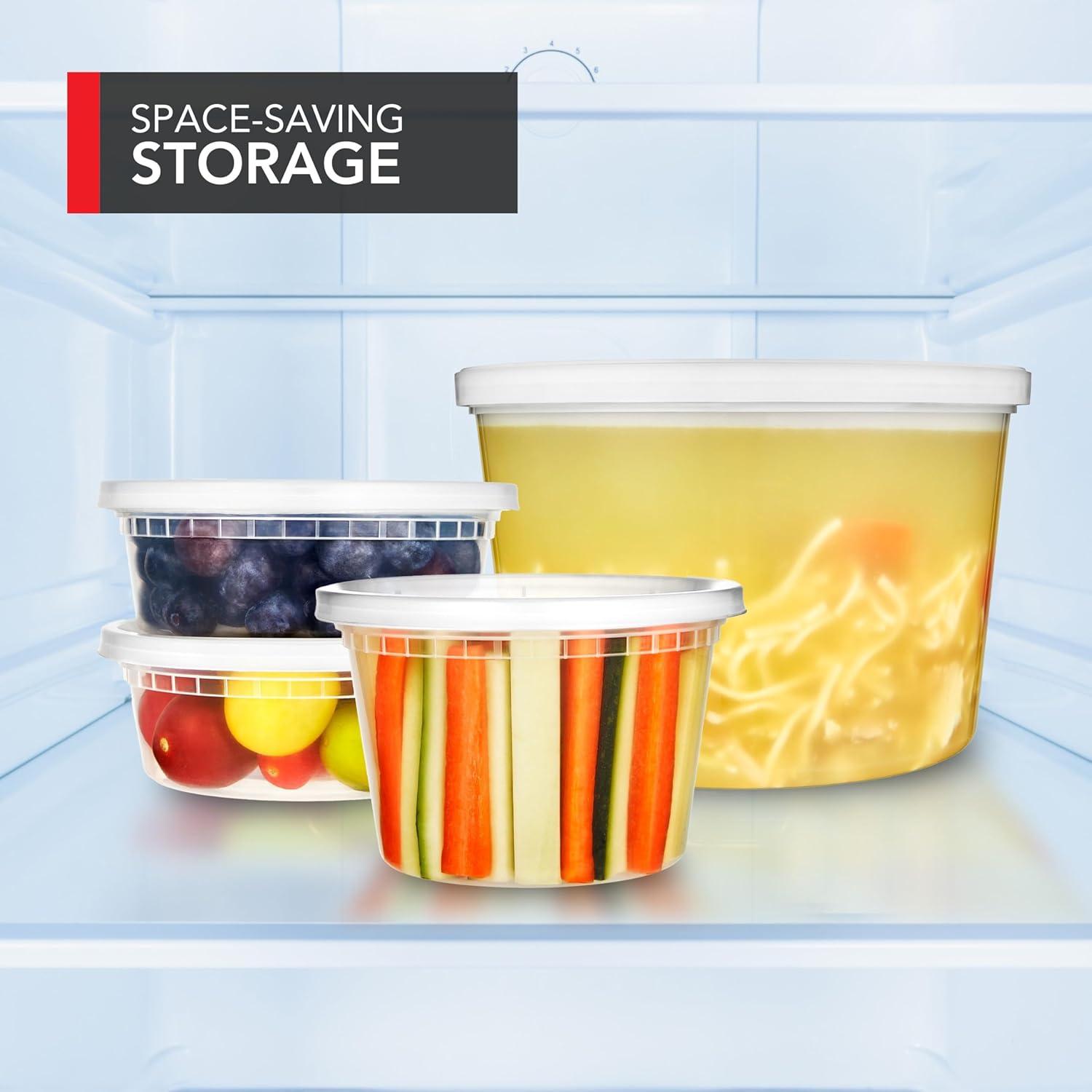 imageStock Your Home 16oz Plastic Deli Containers with Lids 48 Pack Disposable amp Reusable Freezer Containers To Go Soup Containers Microwave Safe16 oz48 Count