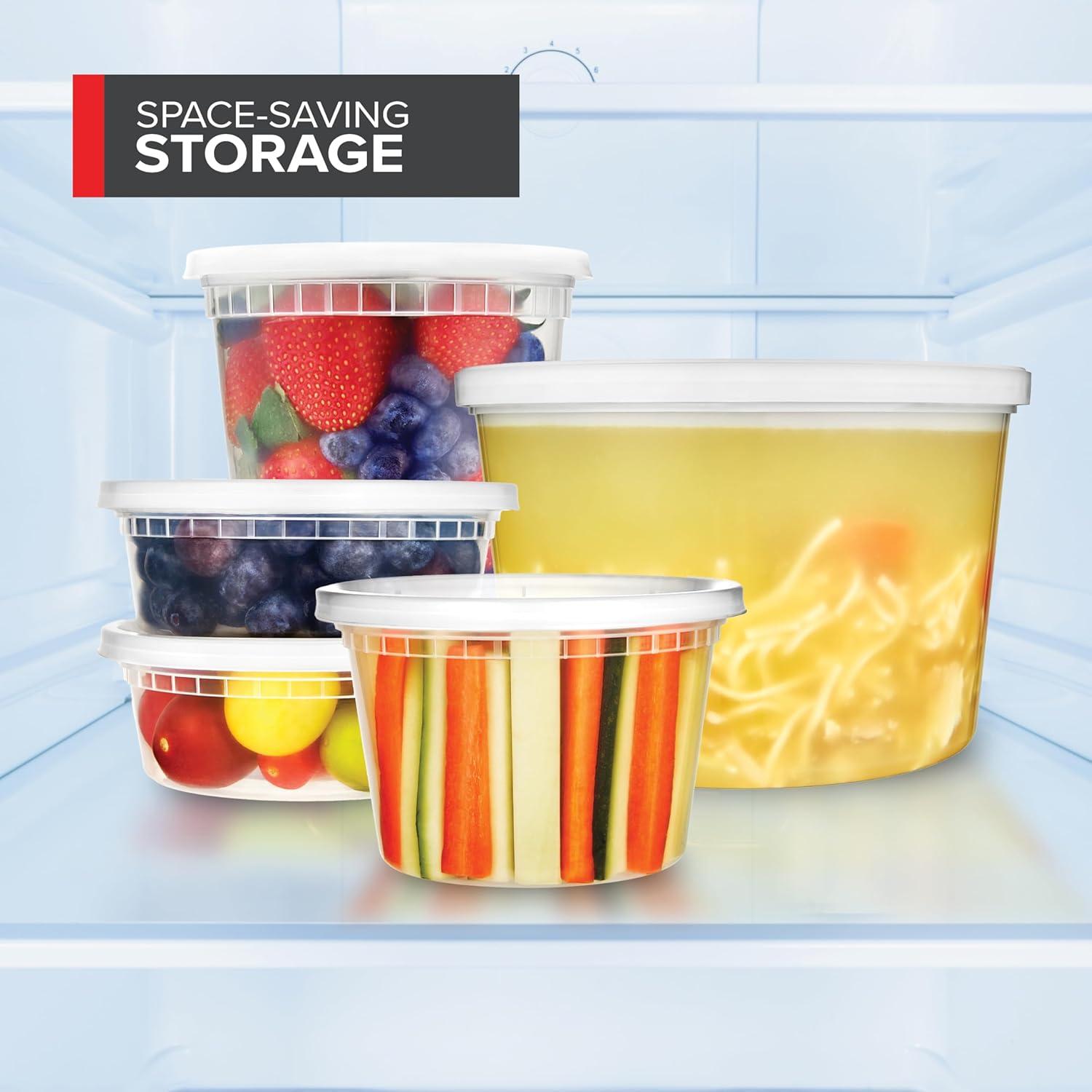 imageStock Your Home 16oz Plastic Deli Containers with Lids 48 Pack Disposable amp Reusable Freezer Containers To Go Soup Containers Microwave Safe32 oz48 Count